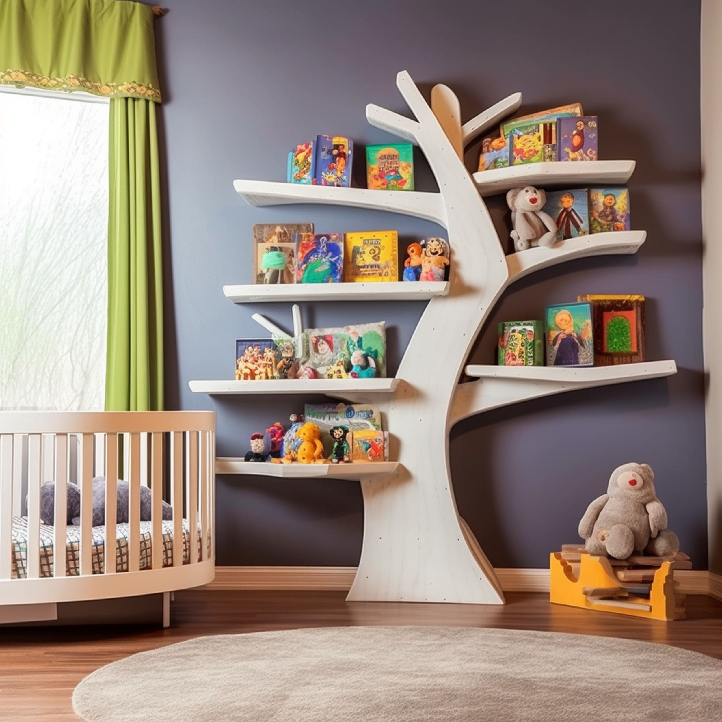 Nursery Bookcase Wall Tree Decoration
