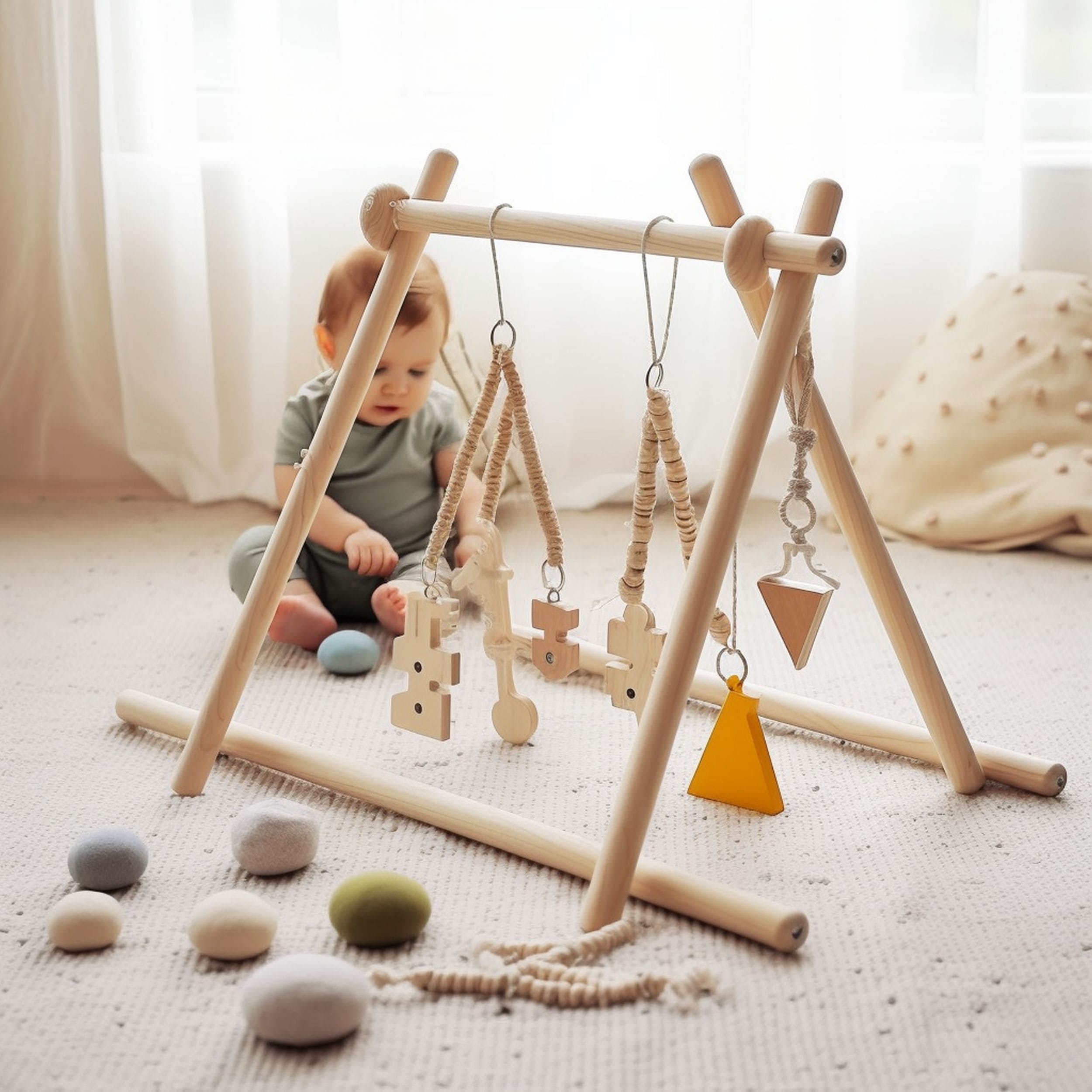 Wood Gym Used in Scandinavian Nursery
