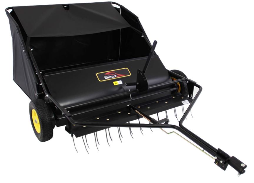 Brinly Tow Behind Lawn Sweeper and Hamper