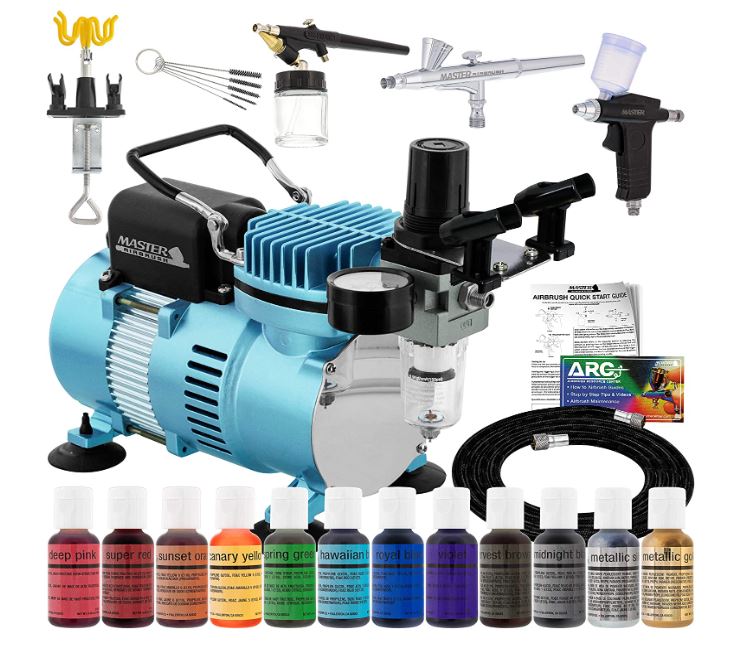 Master Airbrush Cool Runner Dual Fan Air Compressor Pro Cake Decorator