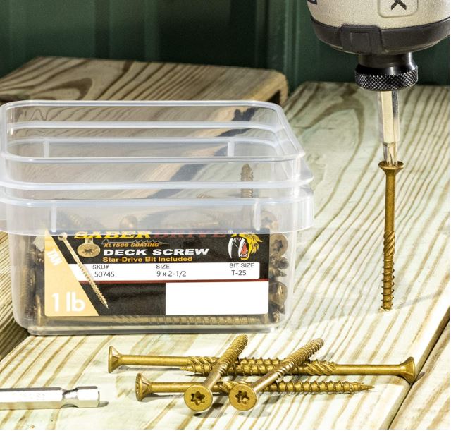 Saberdrive Tan Coated Exterior Star Drive Multi Purpose Deck Screws