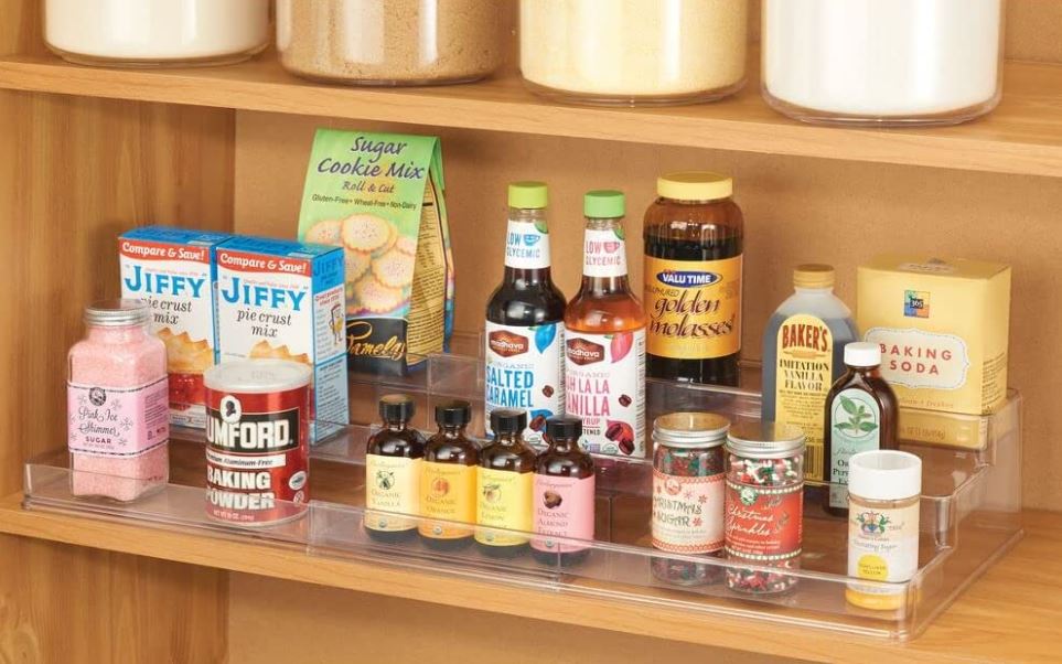 Plastic Shelf Adjustable and Expandable Spice Rack Organizers