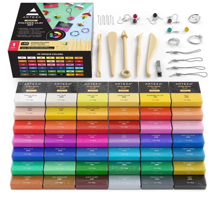 Arteza Polymer Clay Kit Modeling Clay Oven Bake for Adults