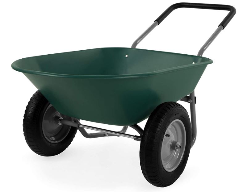 Dual Wheel Home Utility Yard Wheelbarrow