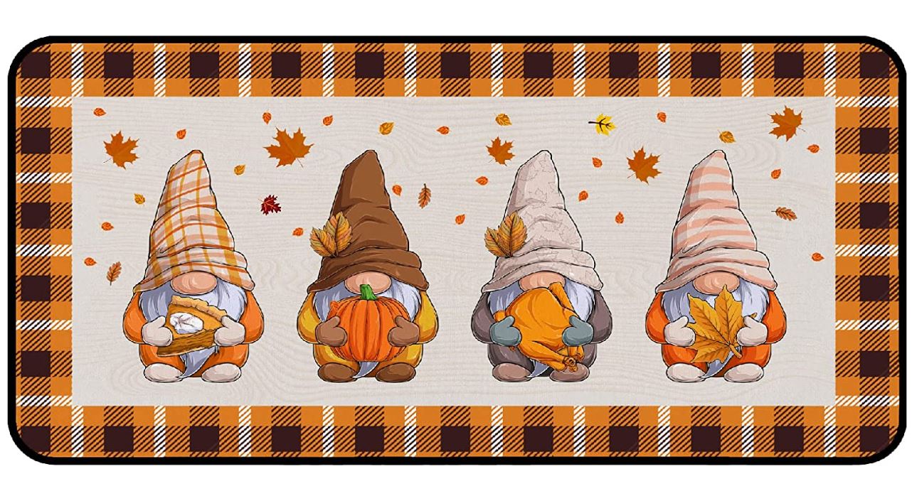 Fall Gnomes Kitchen Rug Non Slip