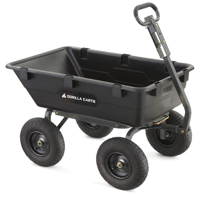 Gorilla Carts Heavy Duty Poly Yard Wheelbarrow