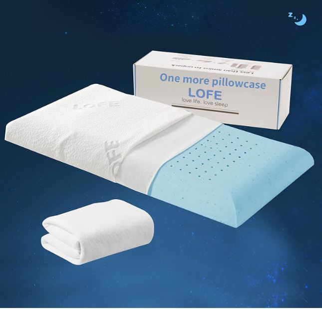 Lofe Stomach Sleeping Thin Memory Foam Pillow