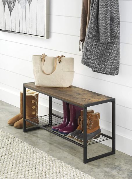 Modern Industrial Entryway Bench