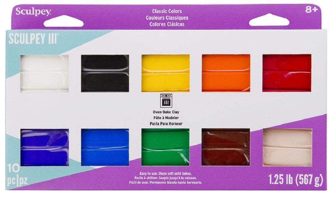 Sculpey 10 Colors of Polymer Oven Bake Clay Non Toxic