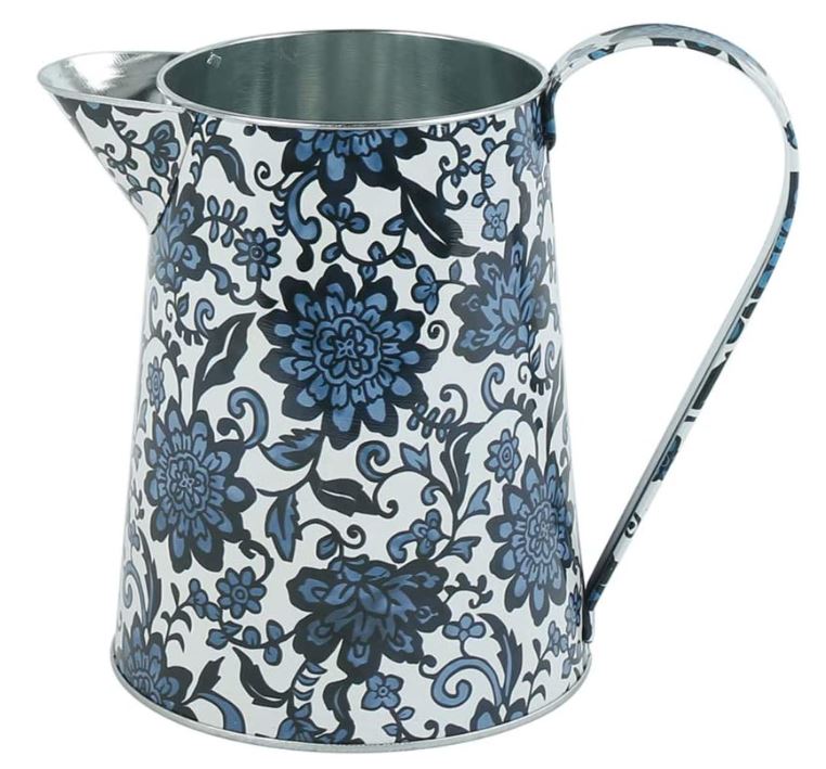 Shabby Chic Watering Can Galvanized Finish Metal Vase