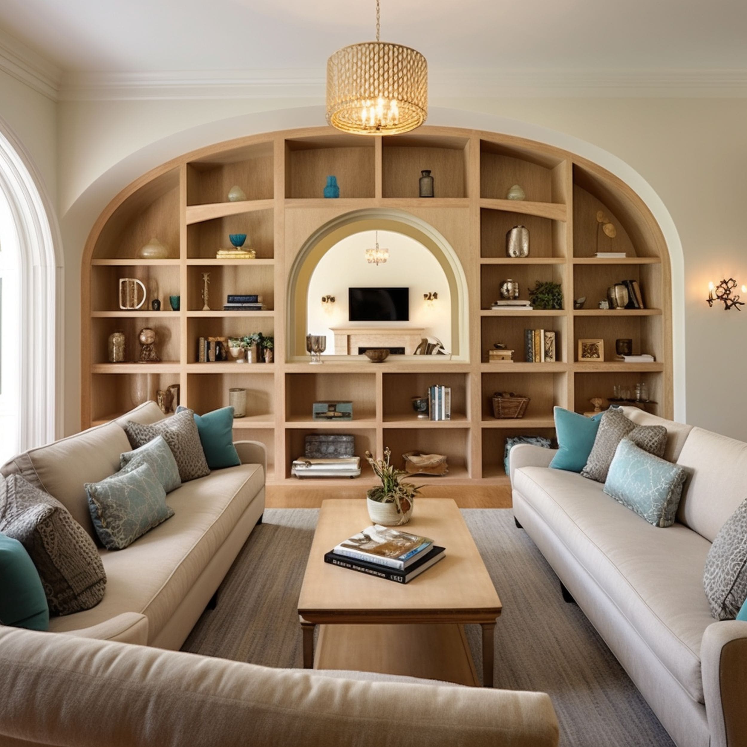 Large Unique Arched Bookshelf