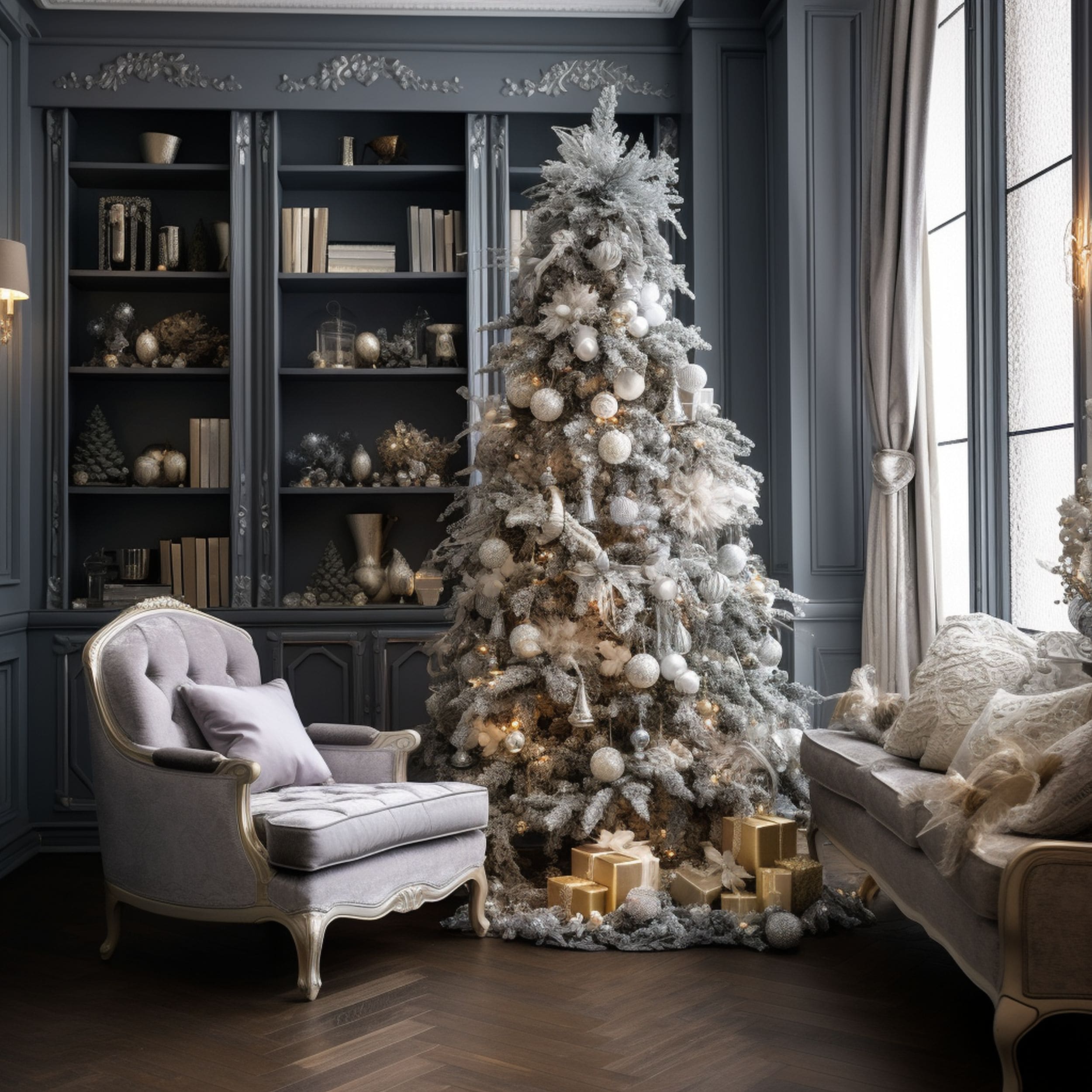 Elegant Gray Christmas Tree