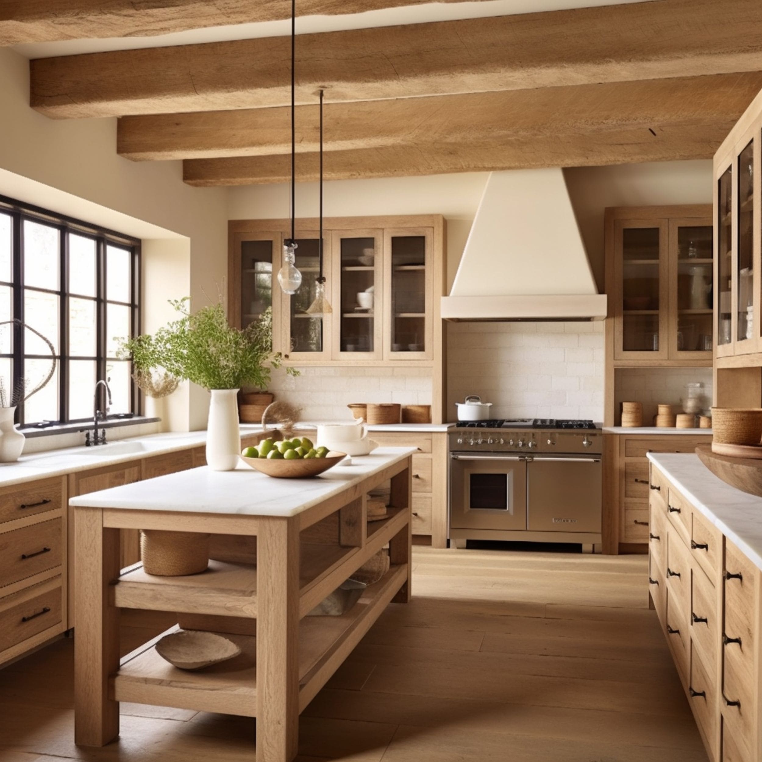 Cozy Rustic Kitchen With Oak Cabinets