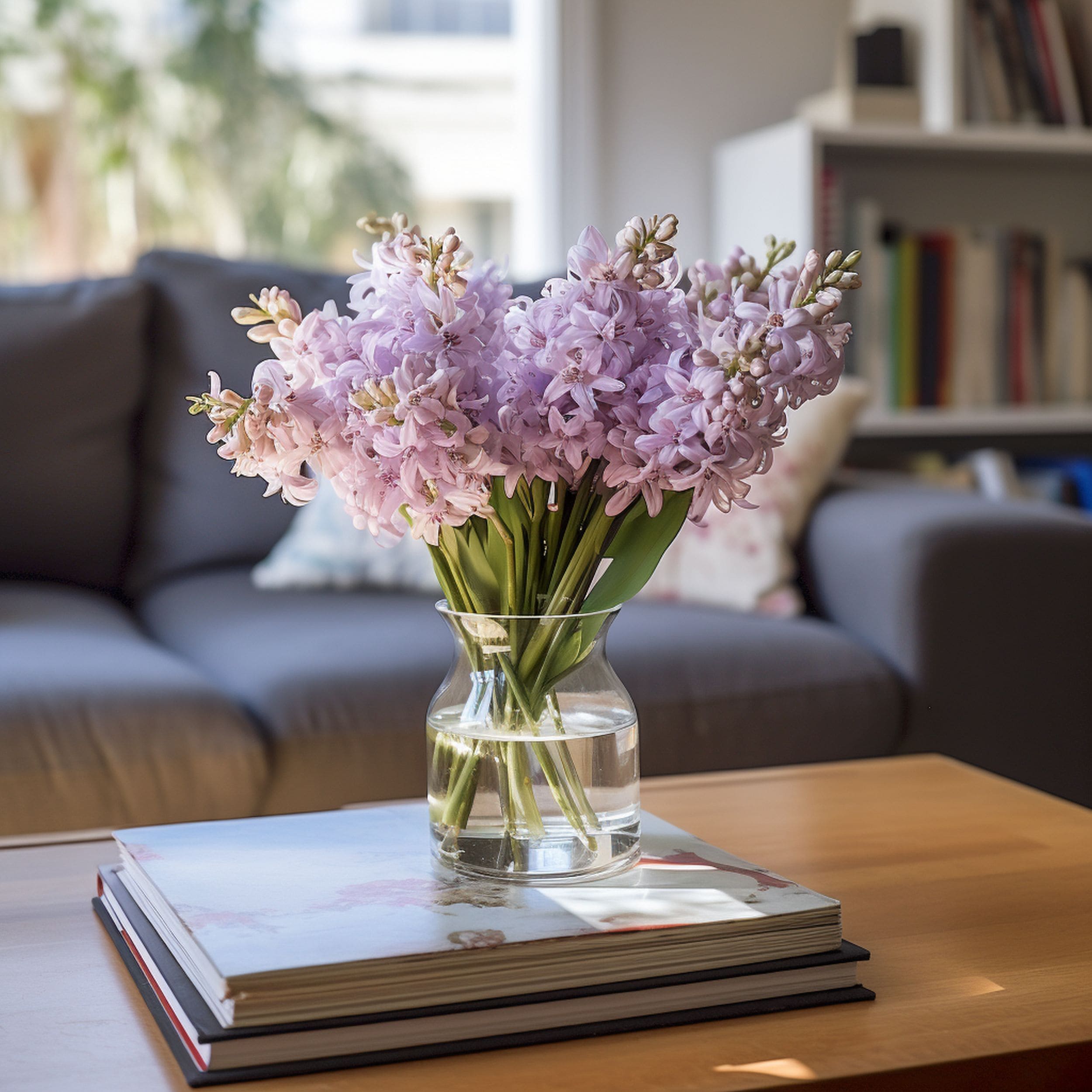 Hyacinth Flowers on Coffee Table