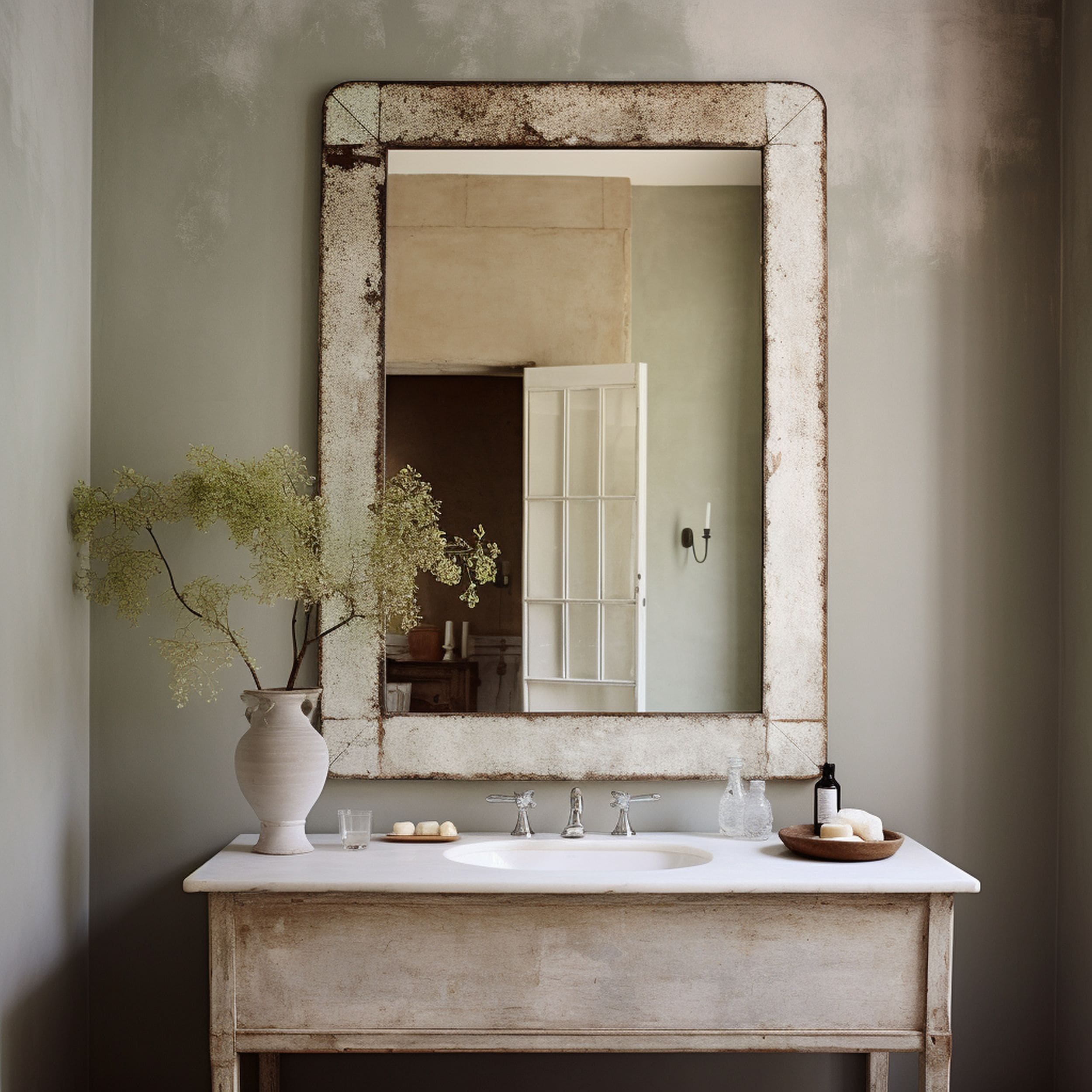 Heavy Mirror Hung in the Bathroom