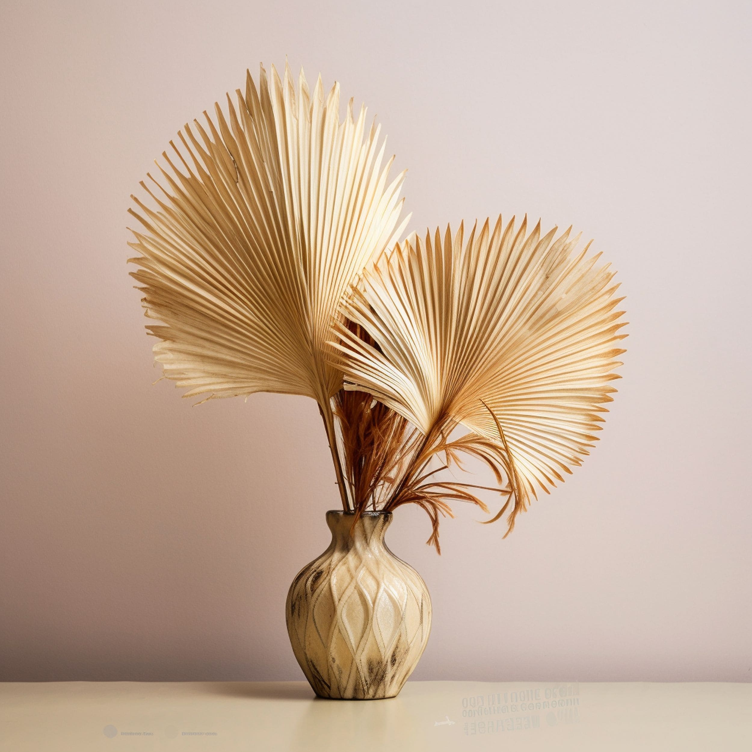 Dried Fan Palm Leaves in a Vase
