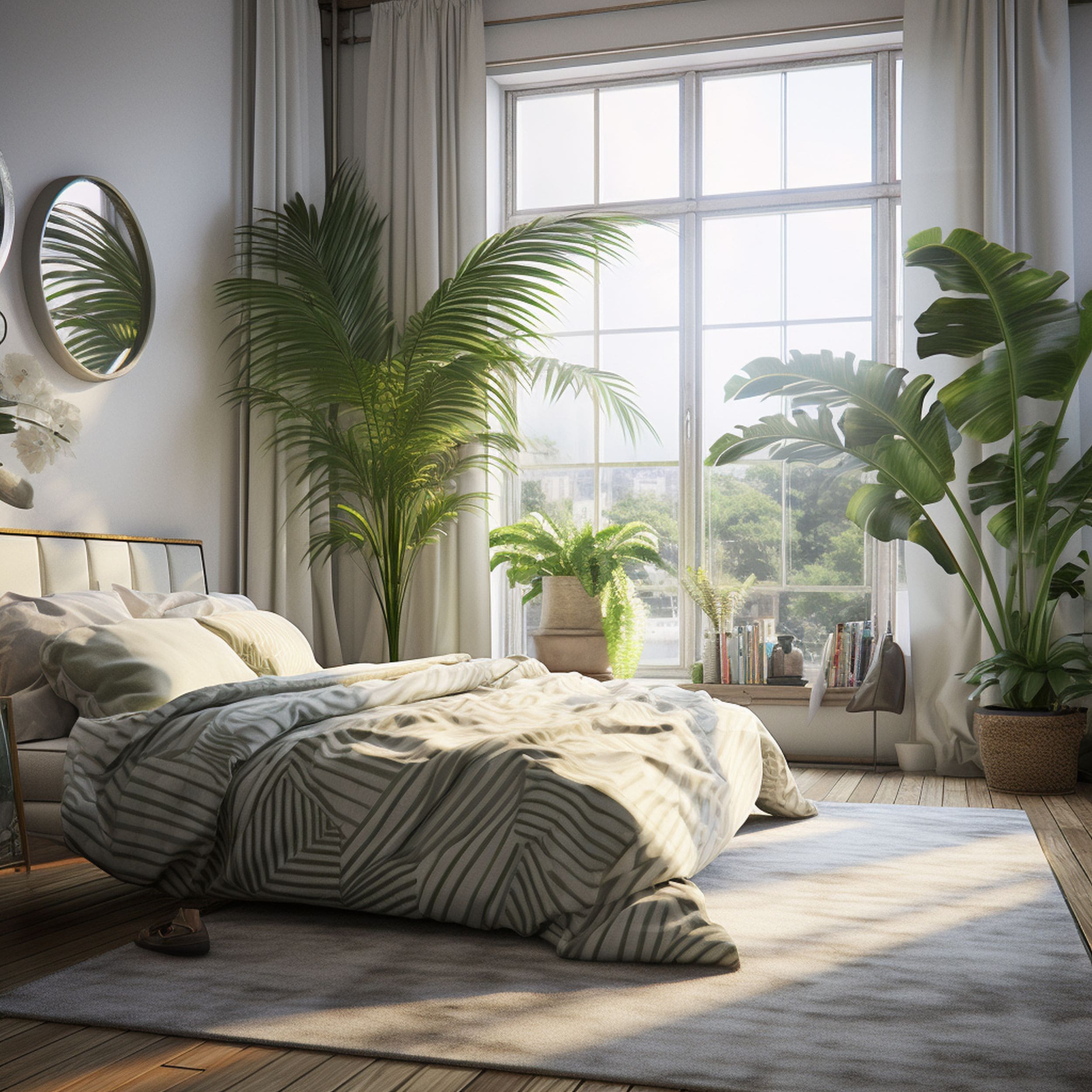 Indoor Palm Trees in Bedroom