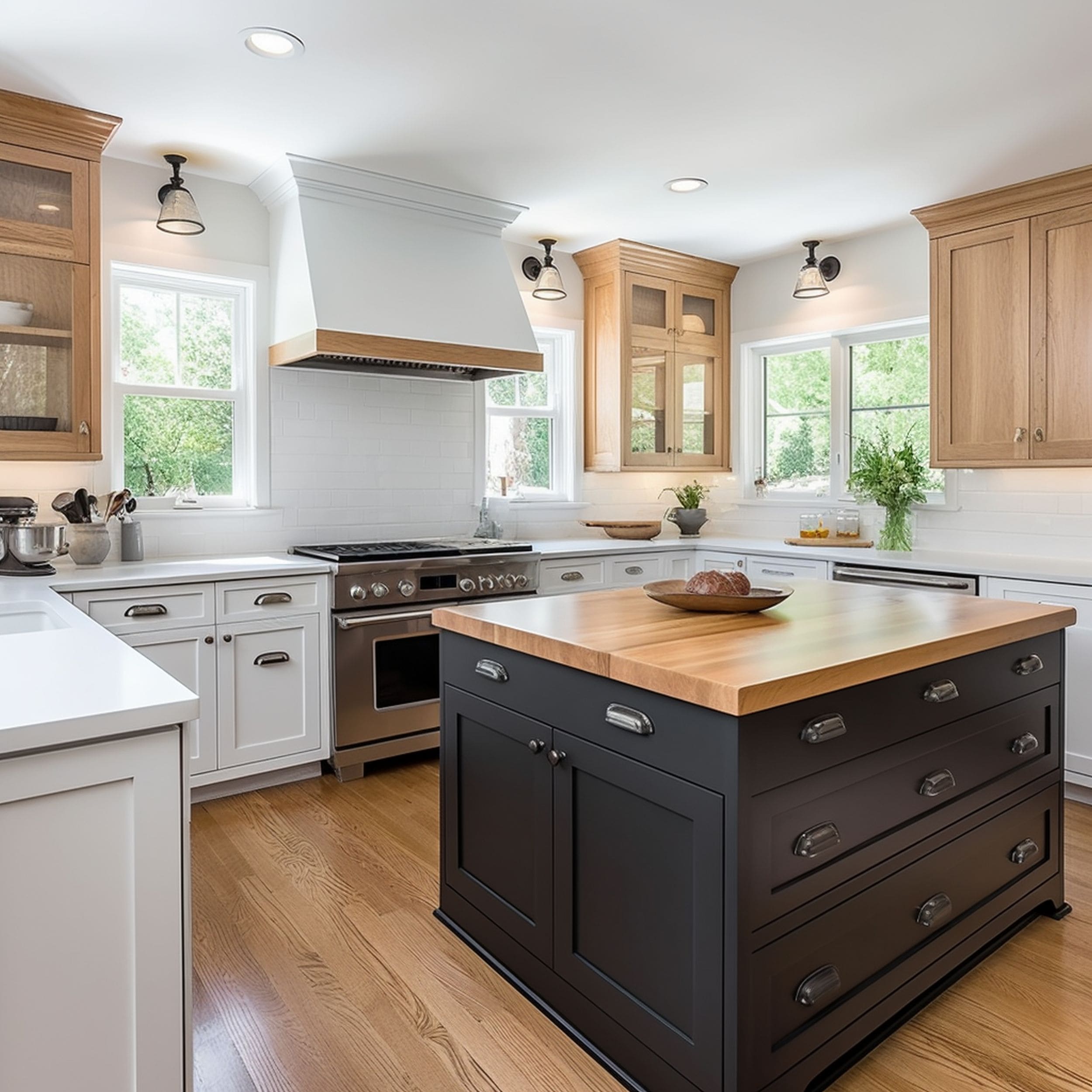 Kitchen With Two Tone Cabinets