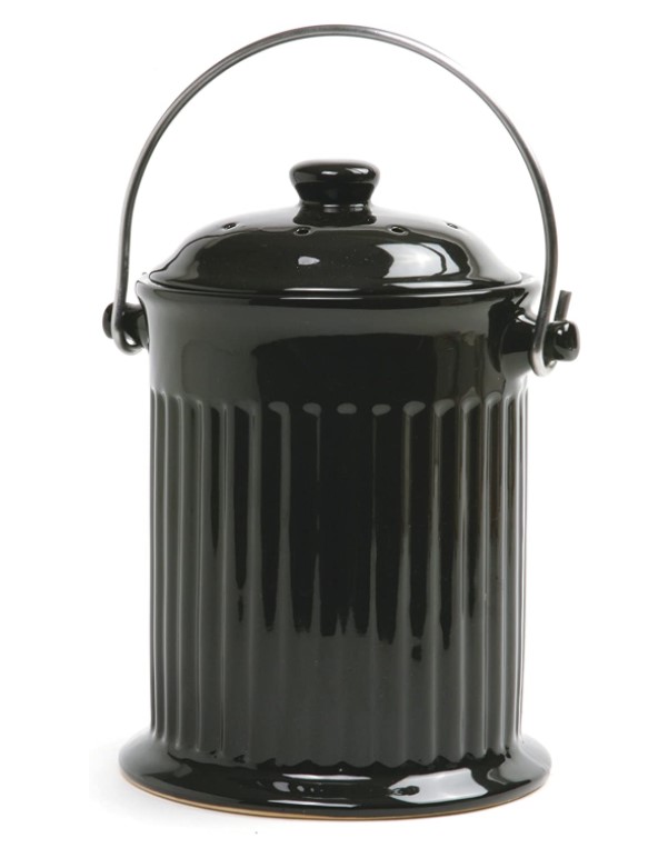 Black Ceramic Compost Keeper