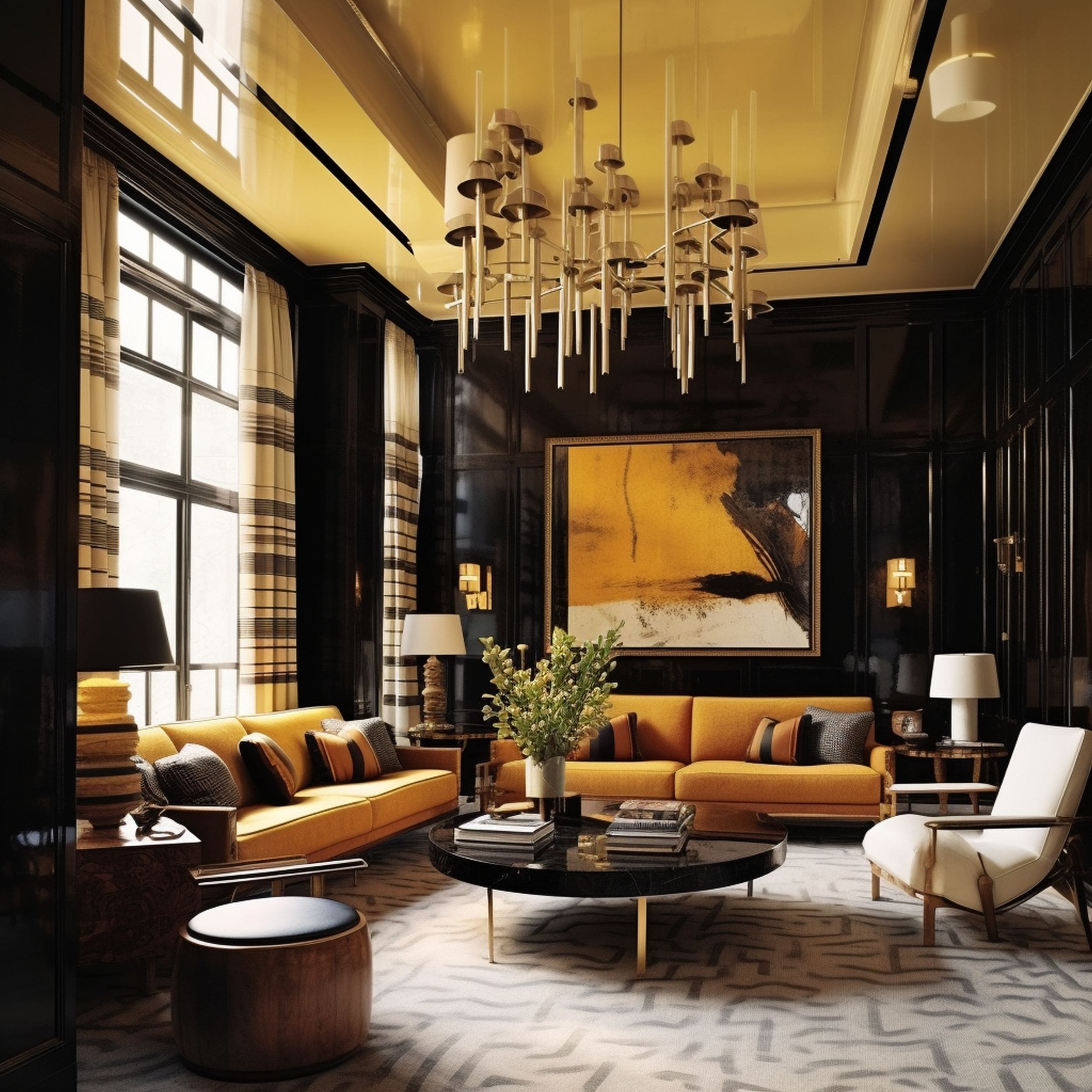 Luxurious Art Deco Style Living Room