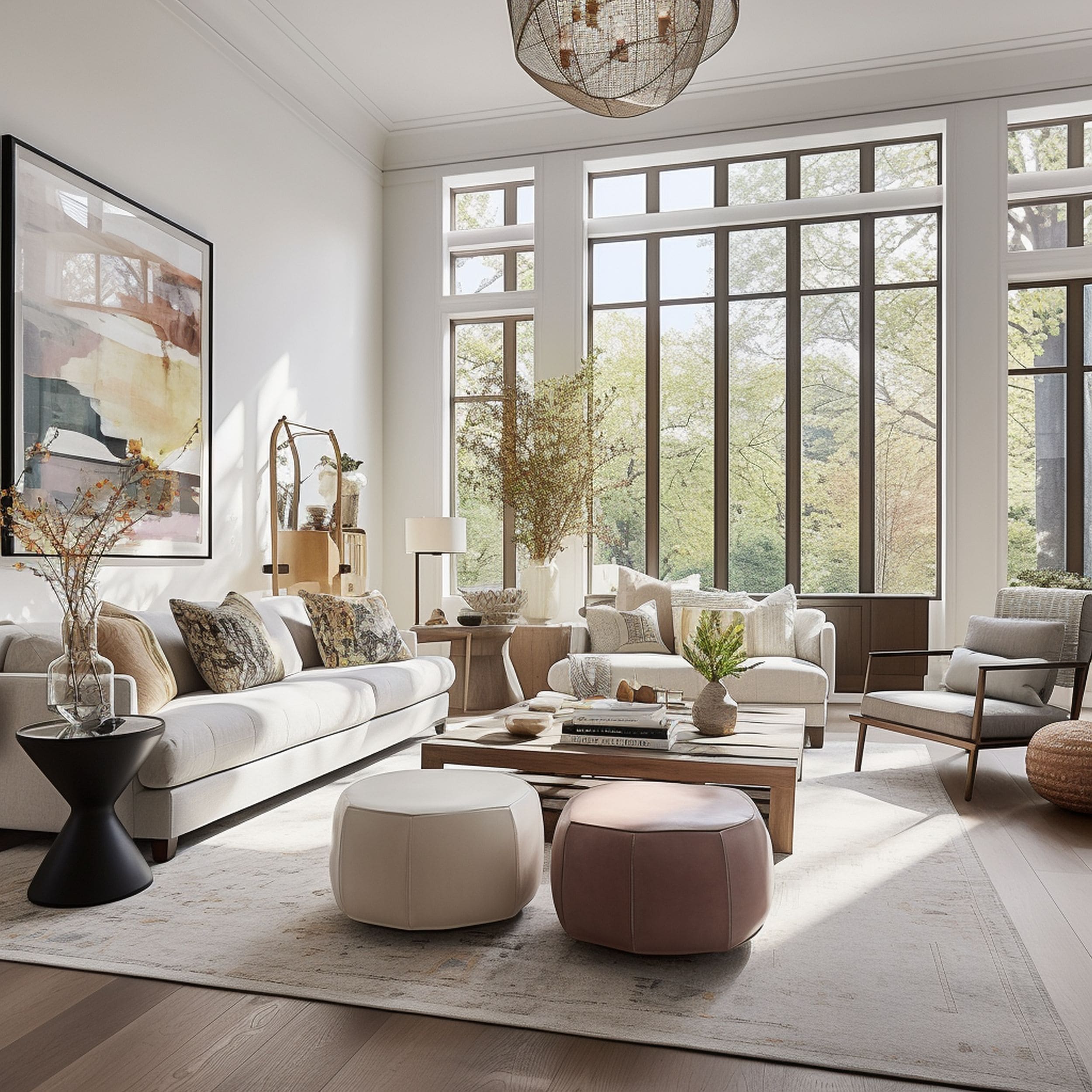 Large Living Room With Multiple Seating Options