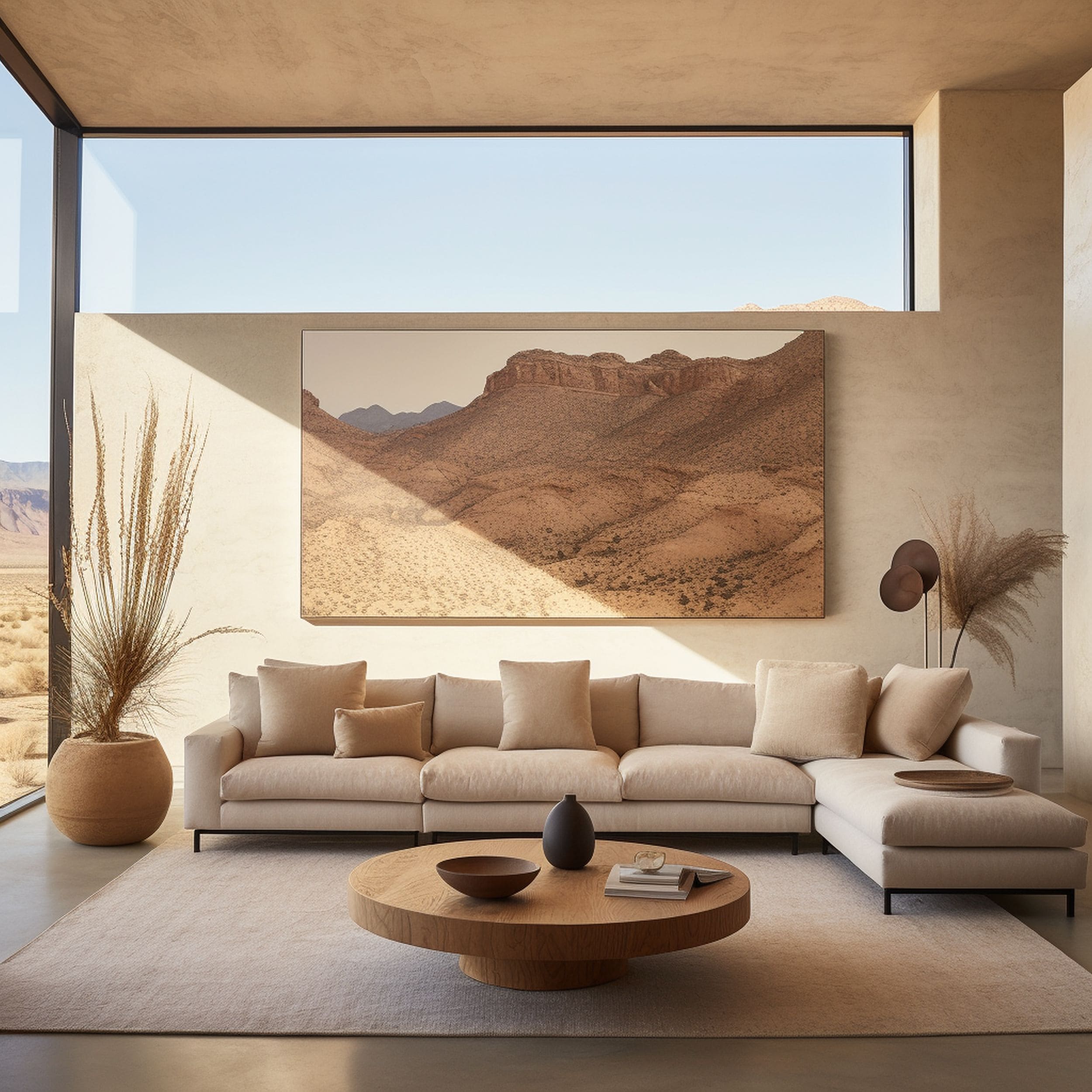 Minimalist Desert Inspired Living Room
