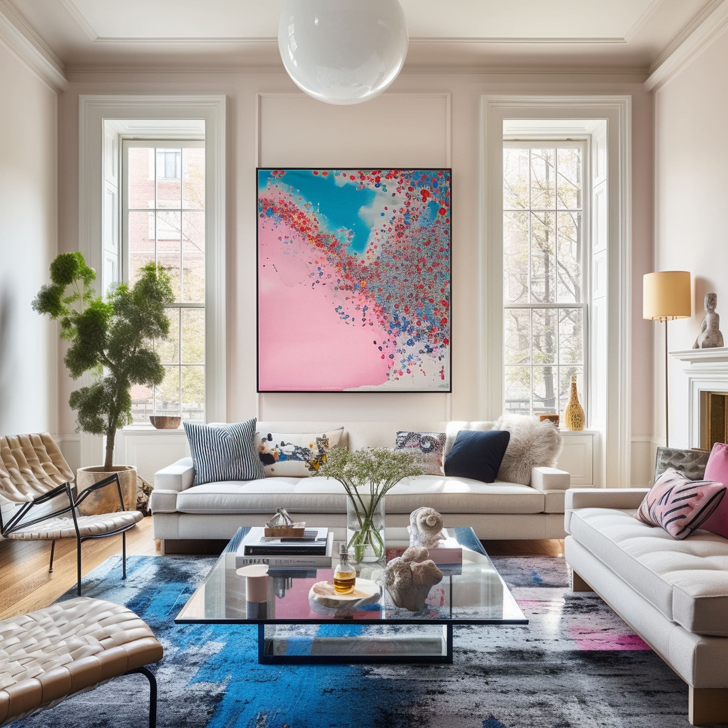 Modern Living Room With Mix of Patterns