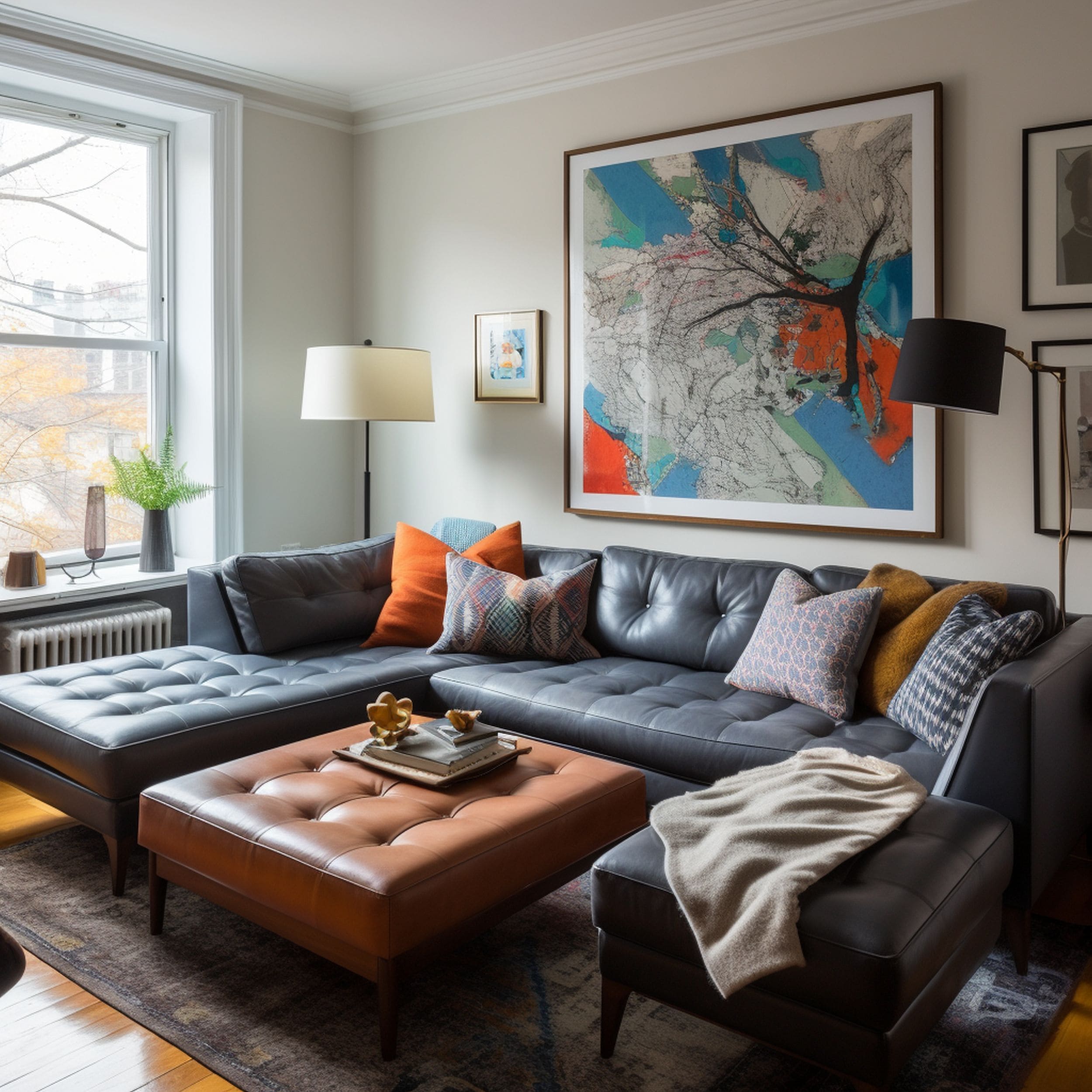 Apartment Living Room With Multiple Seating Options