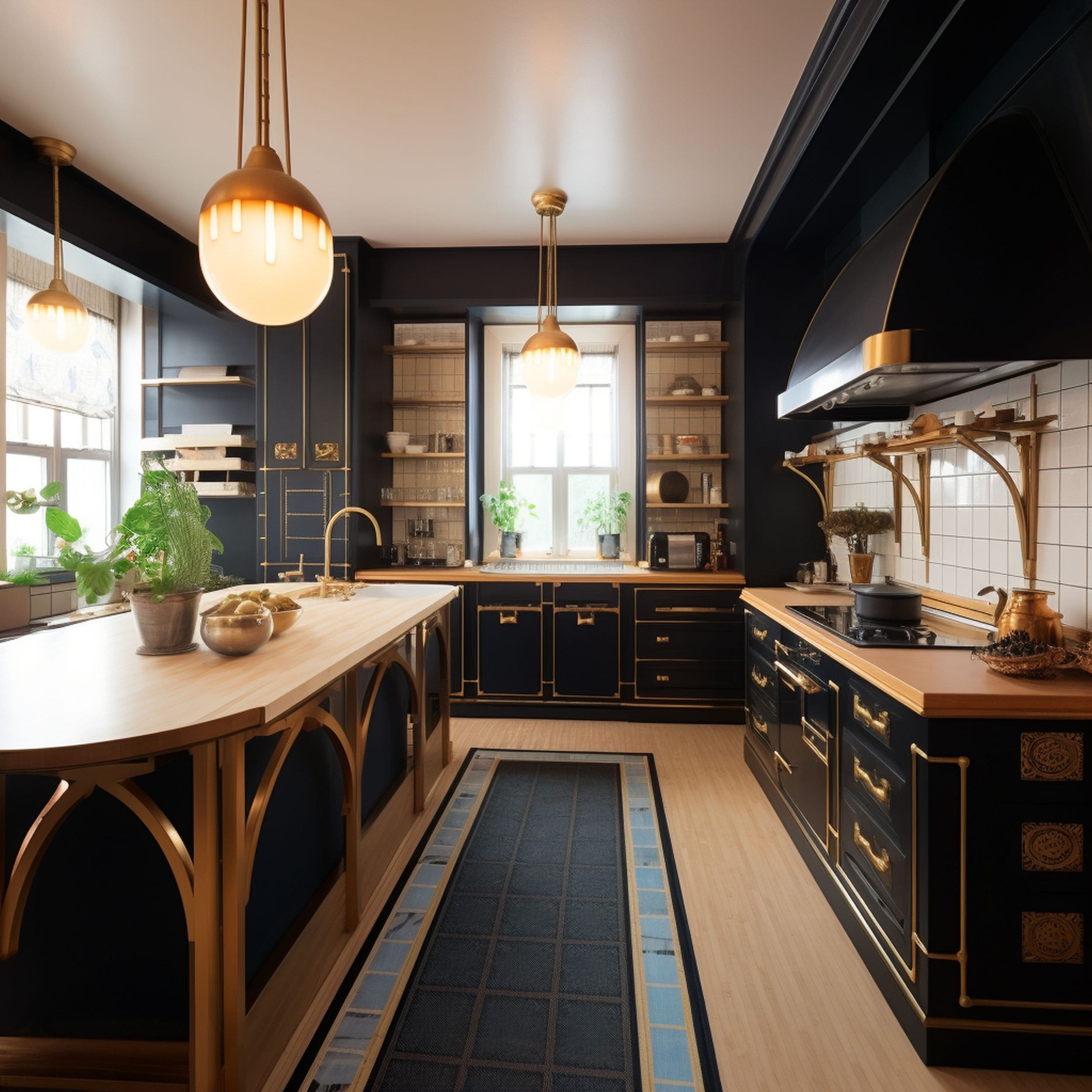 Art Deco Style Black Kitchen