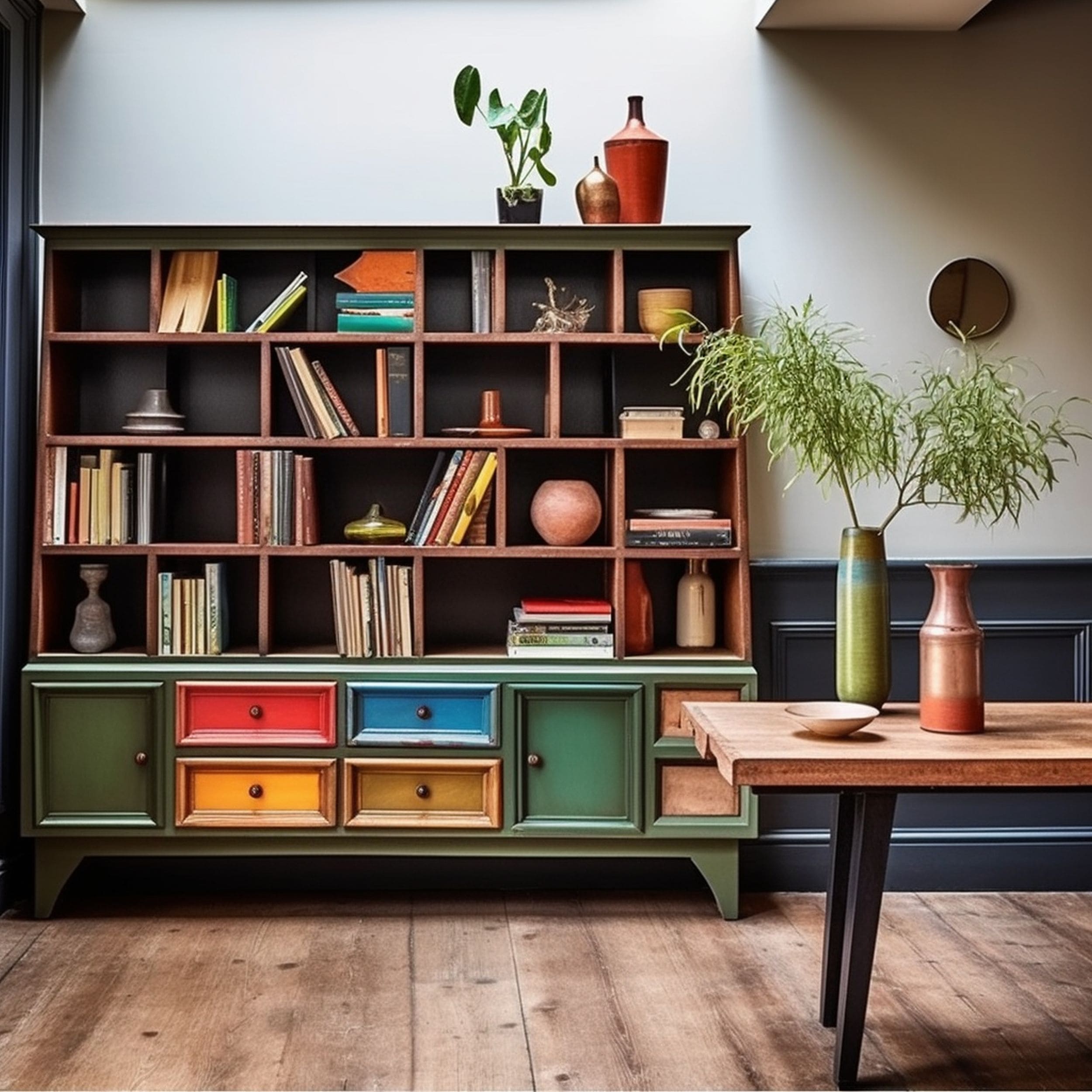 Colorful Sideboard in Modern Apartment