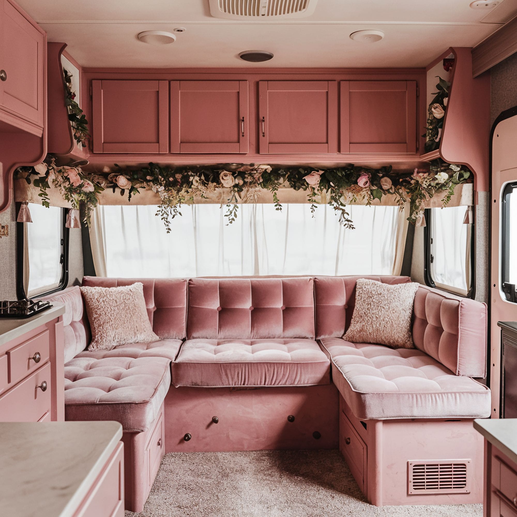 Soft Pink RV Interior