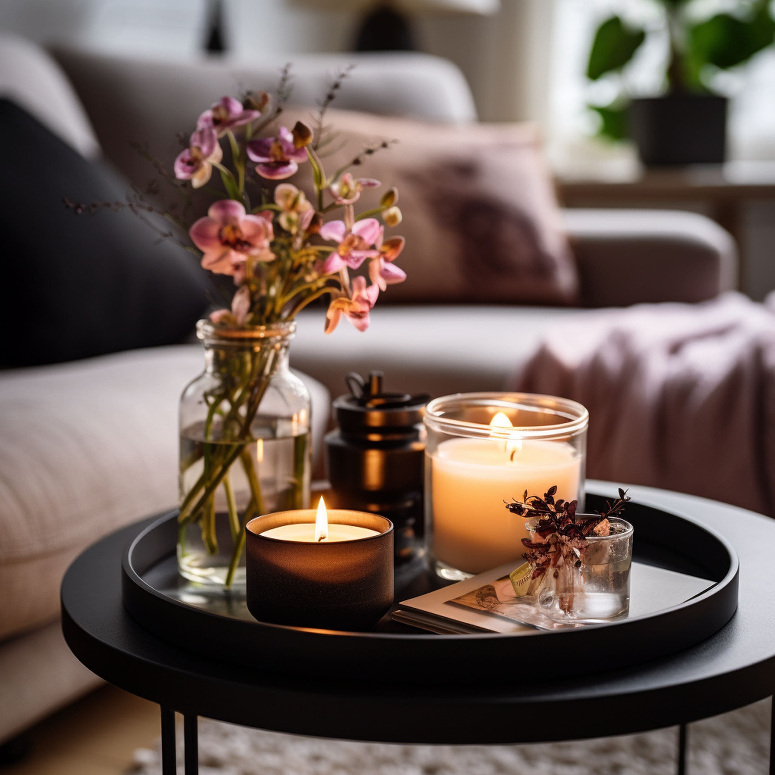 Coffee Table With Scented Candles