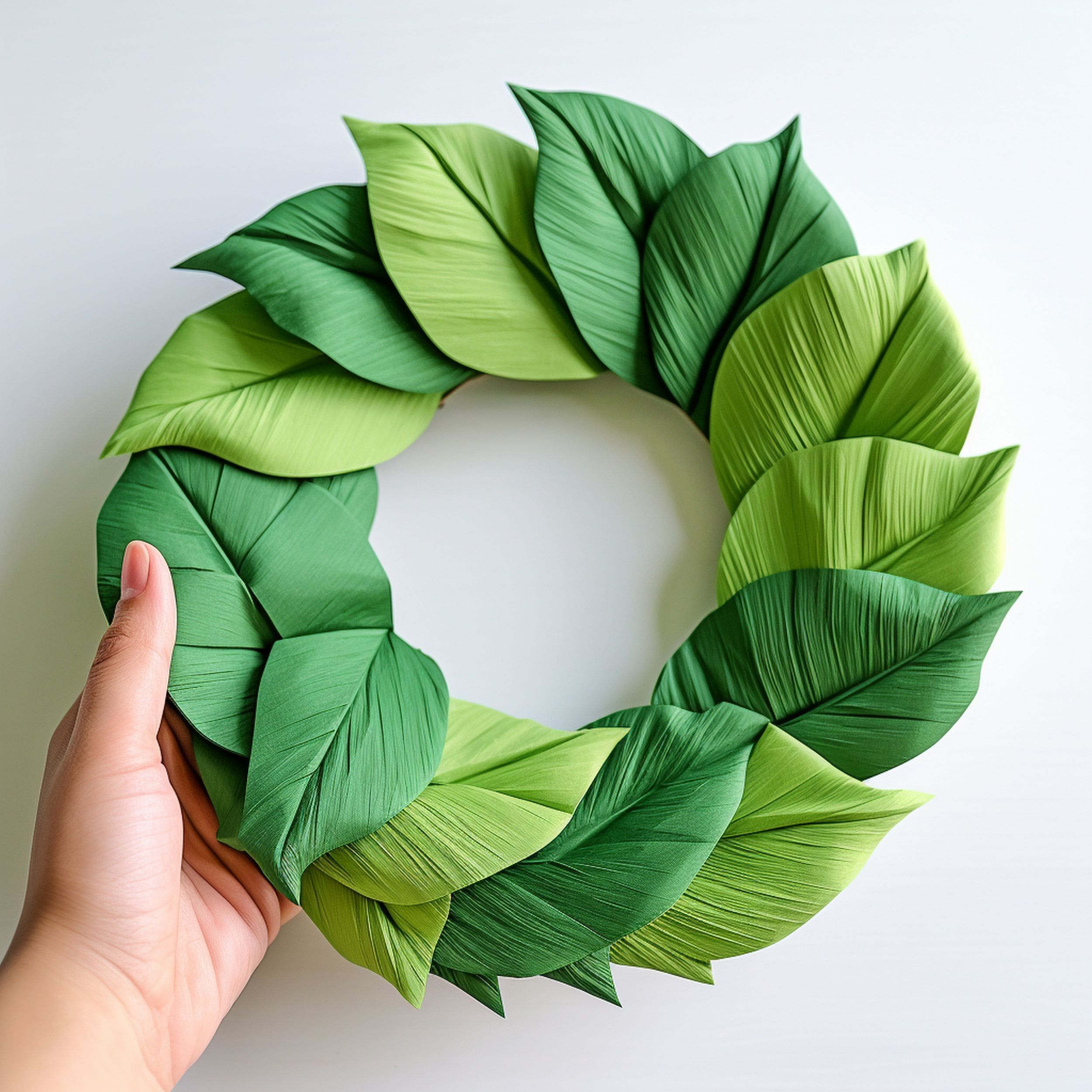 Crepe Paper Banana Leaf Summer Wreath
