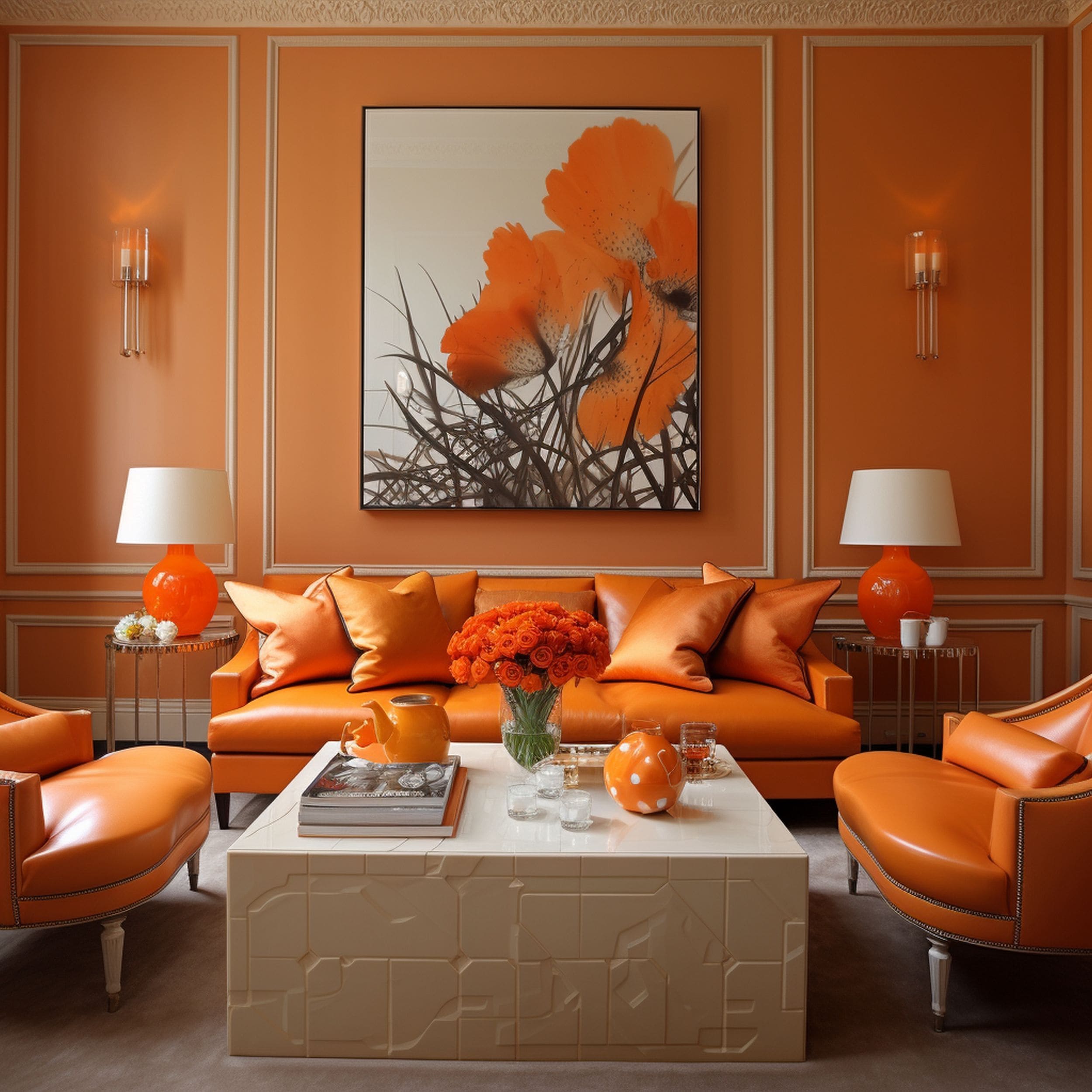 Orange Living Room