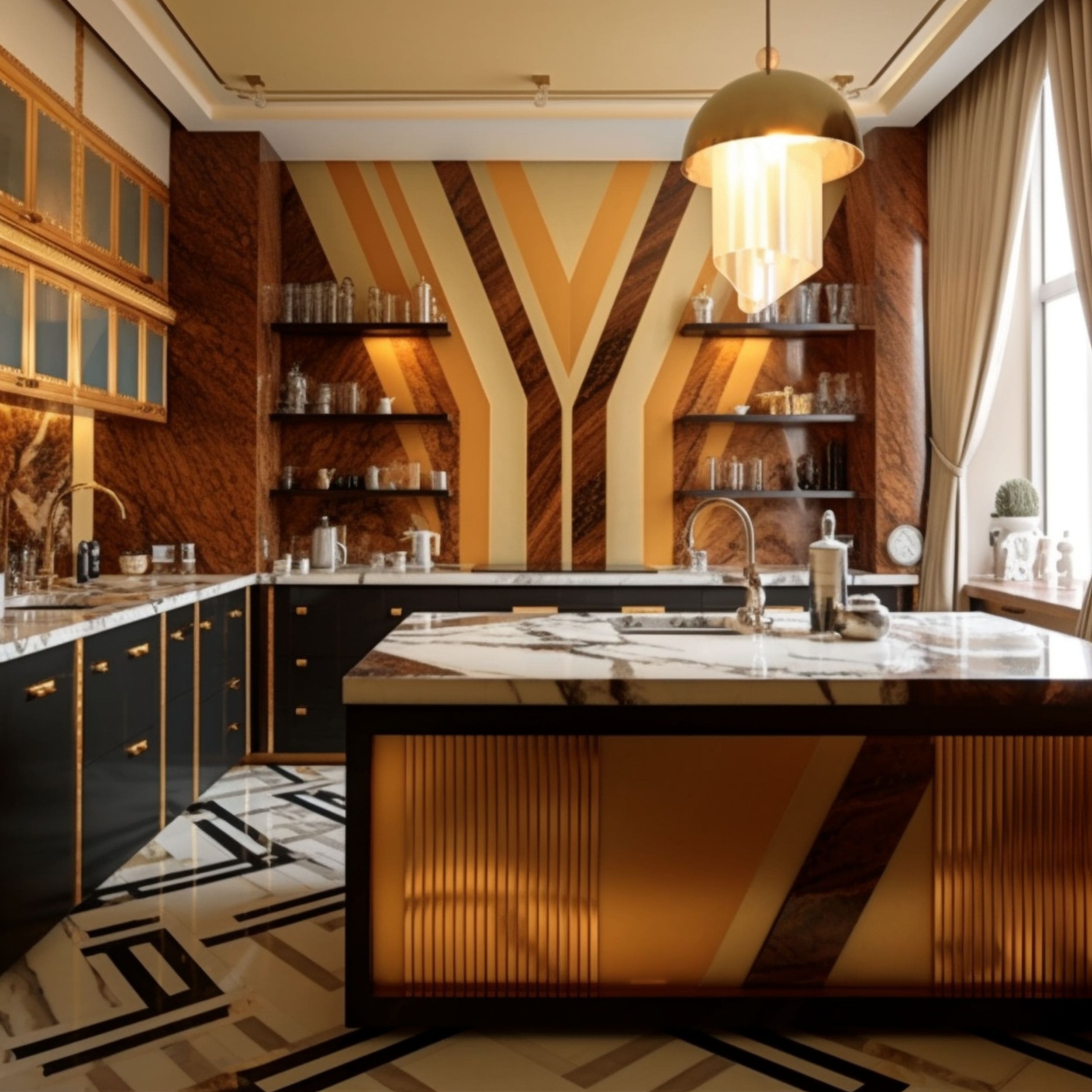 Unique Glamorous Art Deco Style Kitchen