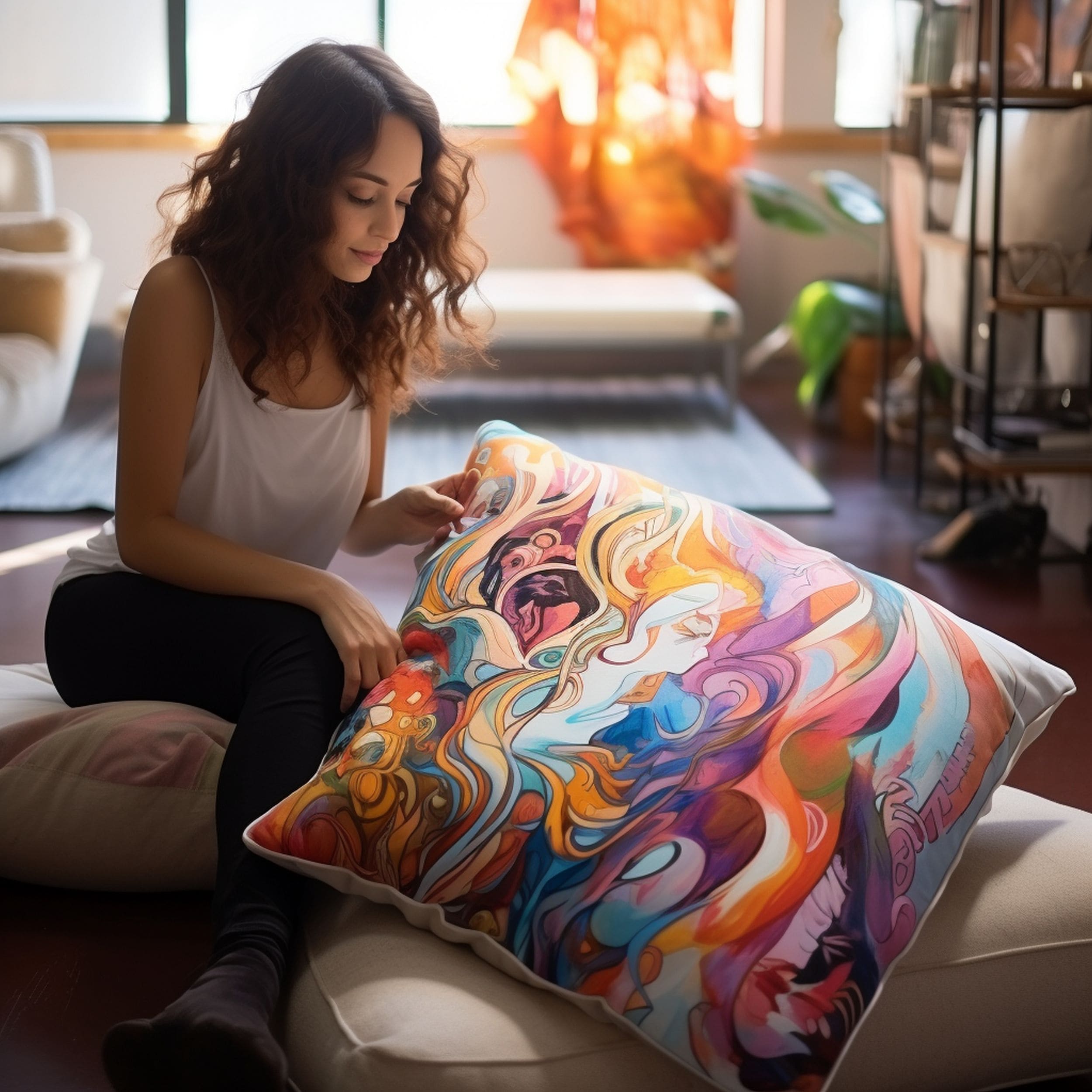 Old Pillow Reused as Floor Cushion