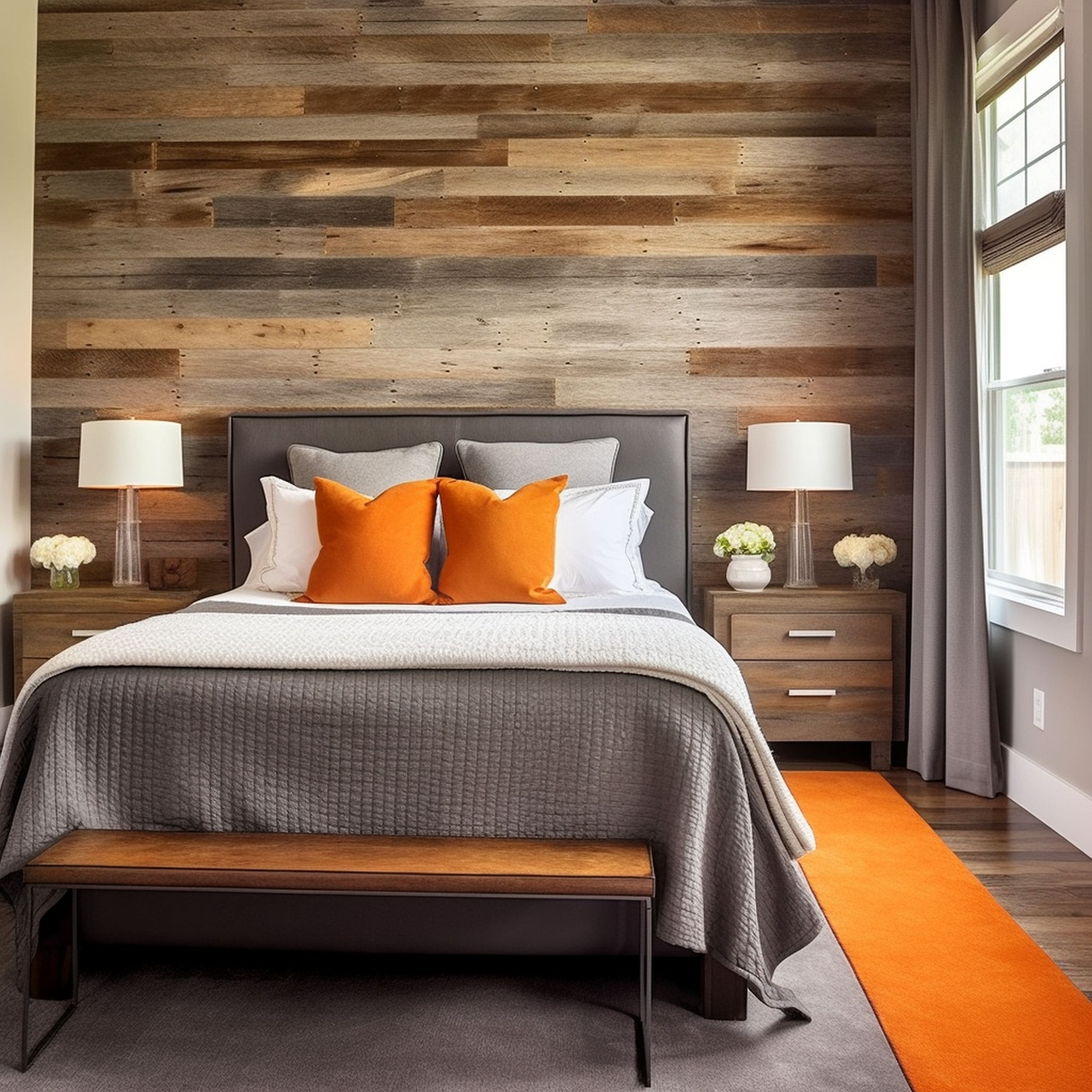 Reclaimed Wood Wall in Bedroom