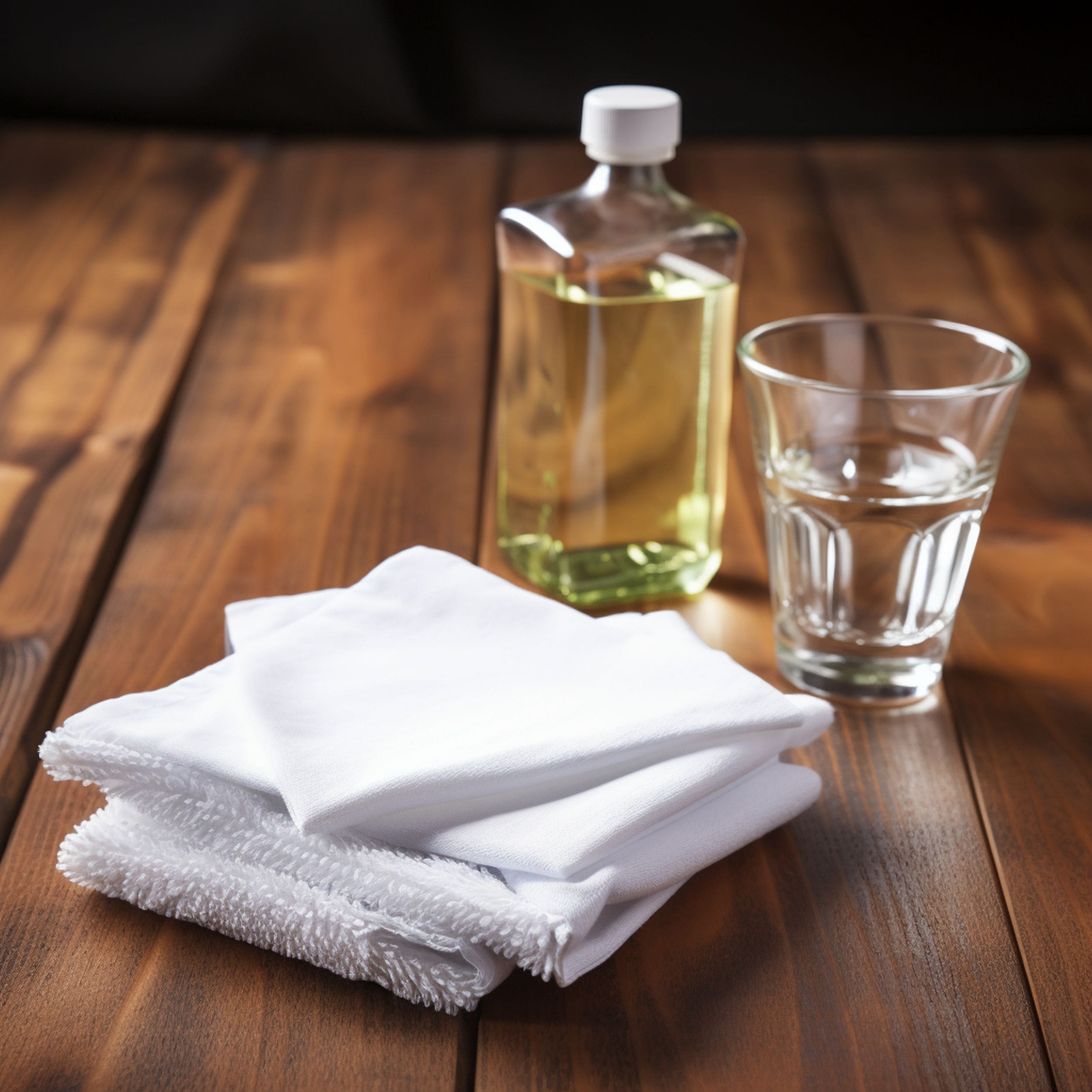 Vinegar Solution With Clean Cloths