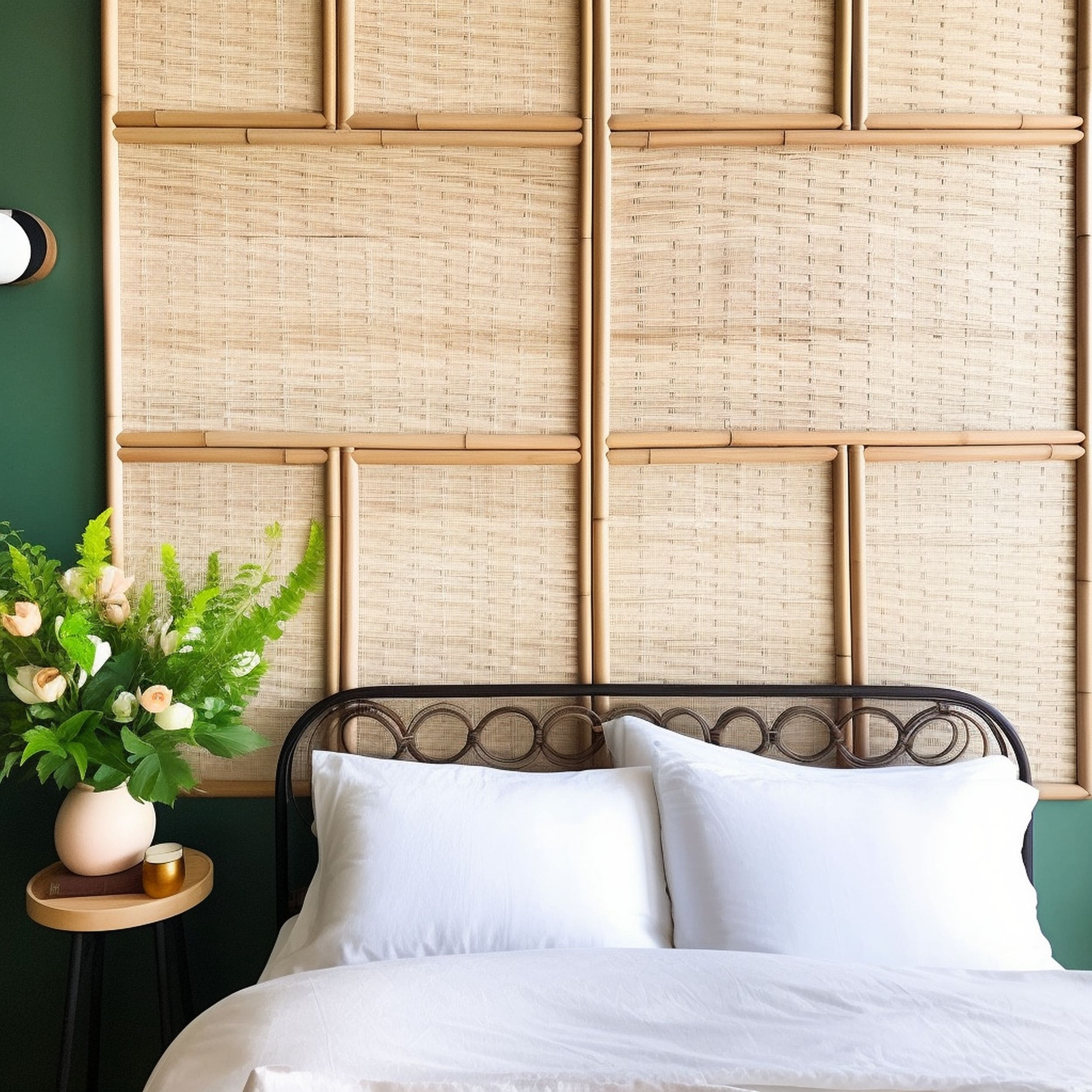 Cane Wall in Bedroom