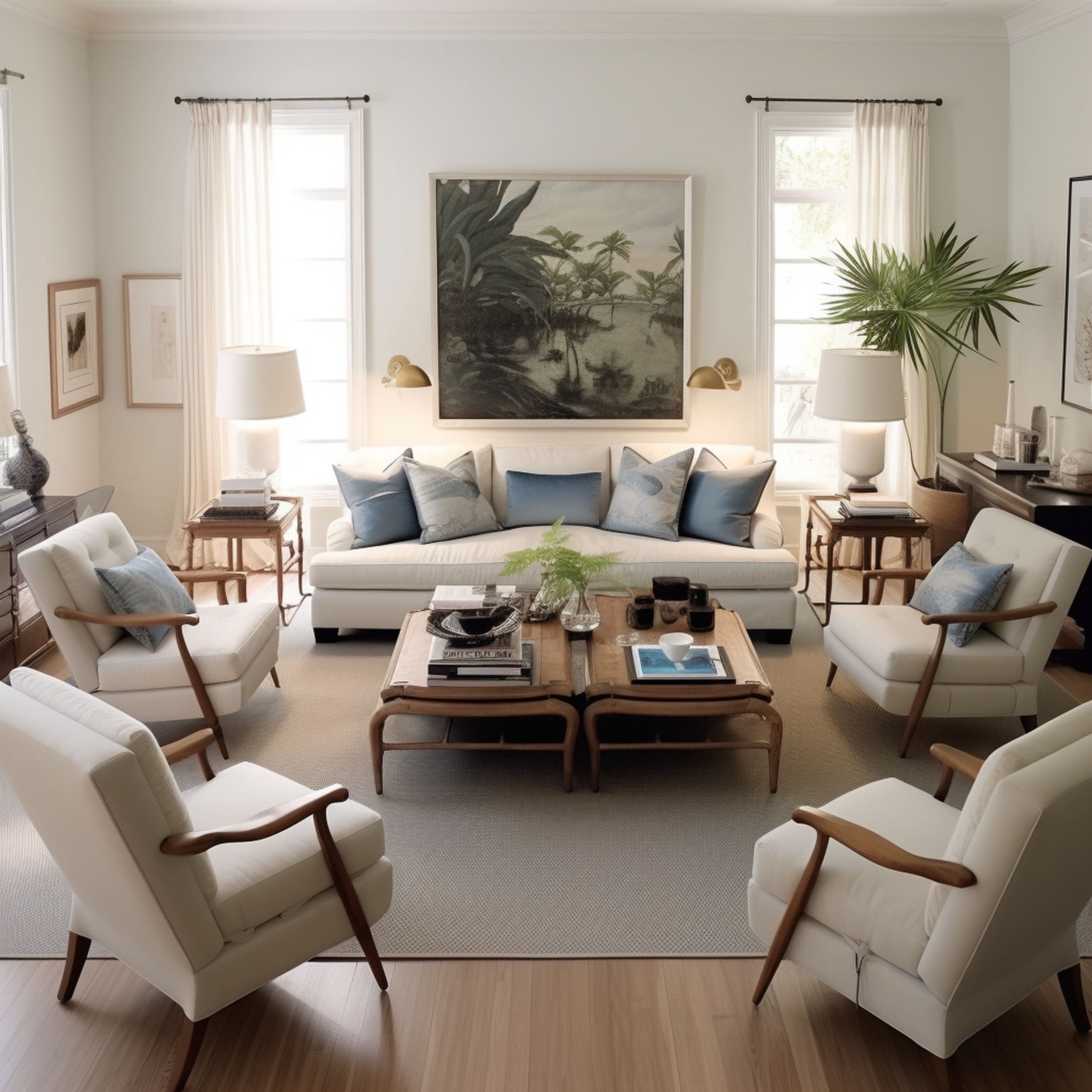 Living Room With Seating Layout Away From Walls