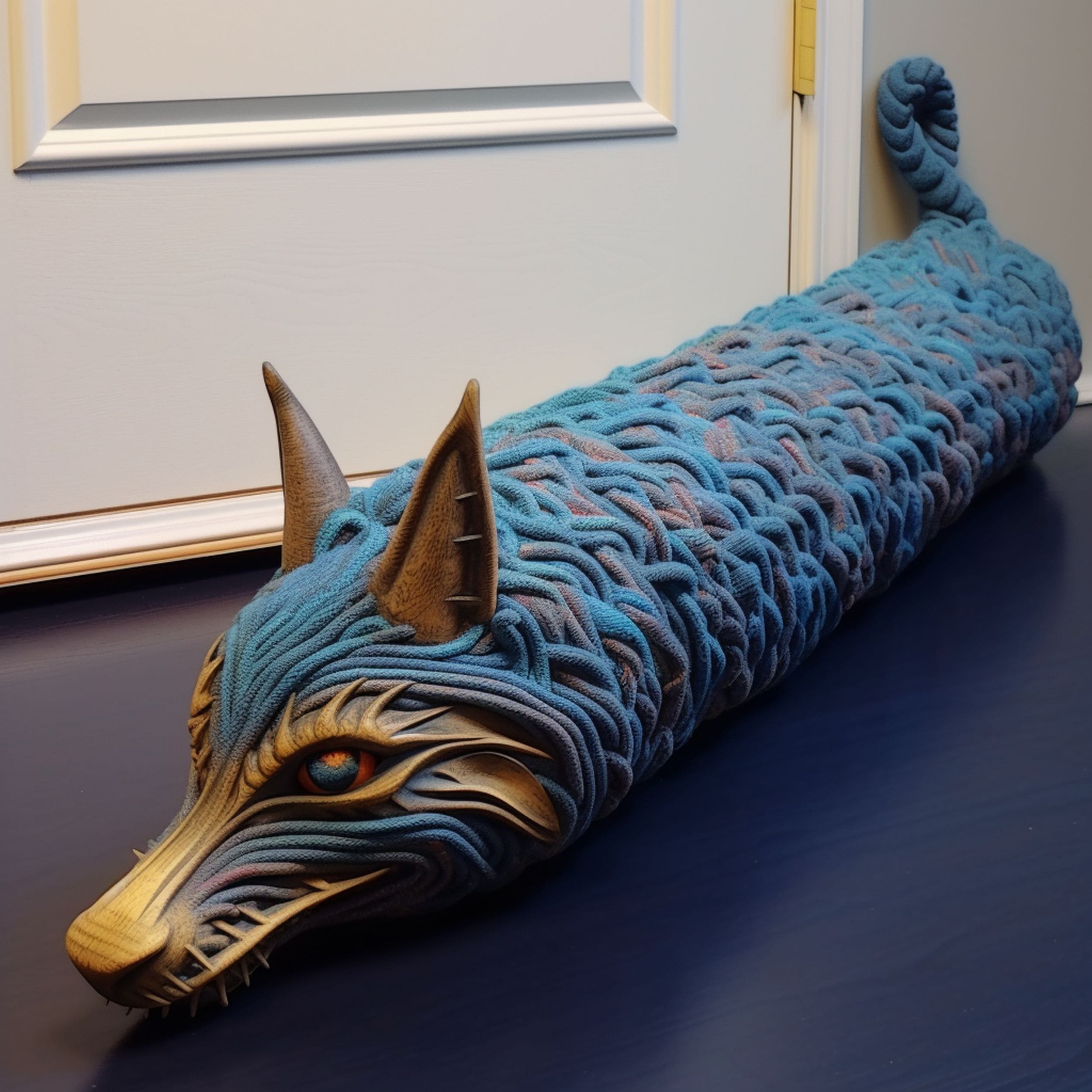 Old Pillow Reused as Draft Stopper