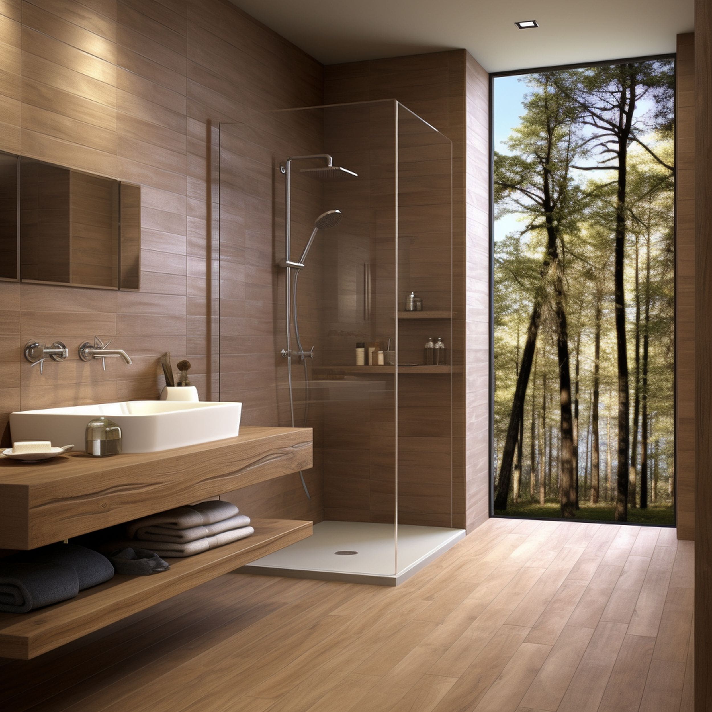 Fake Wood Tiles in Bathroom