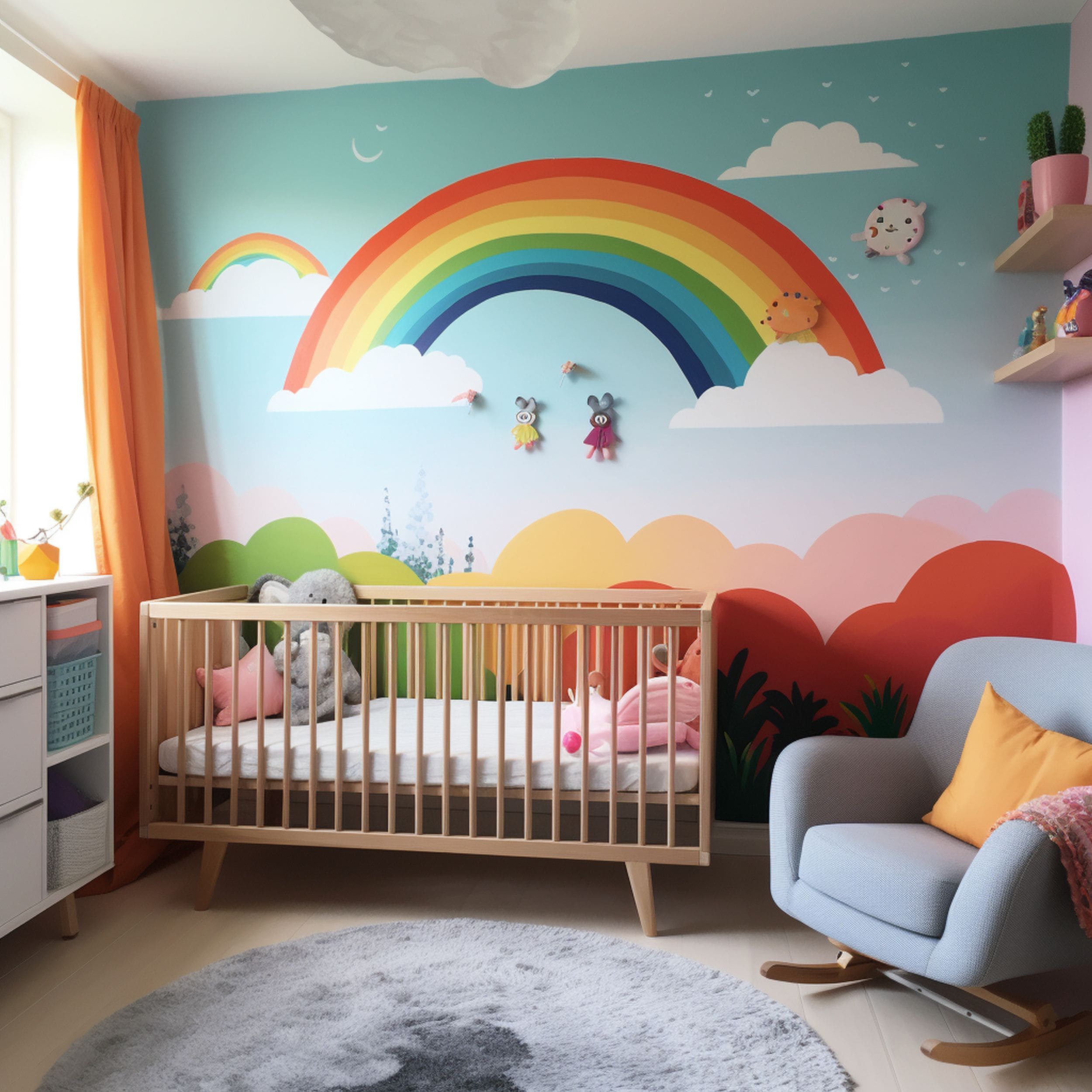 Rainbow Wall Decoration in Nursery