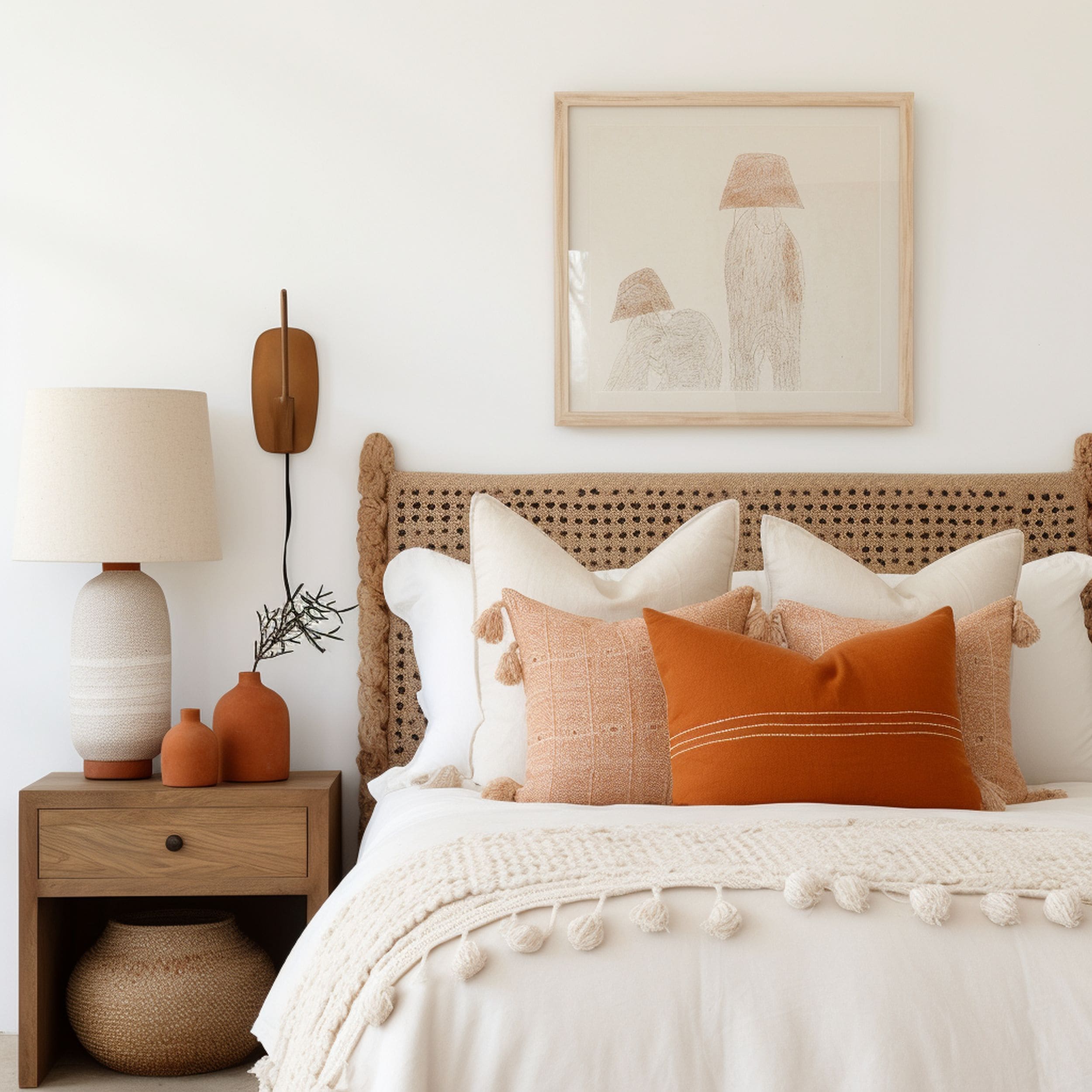 Bohemian Bedroom With Subtle Orange Accents