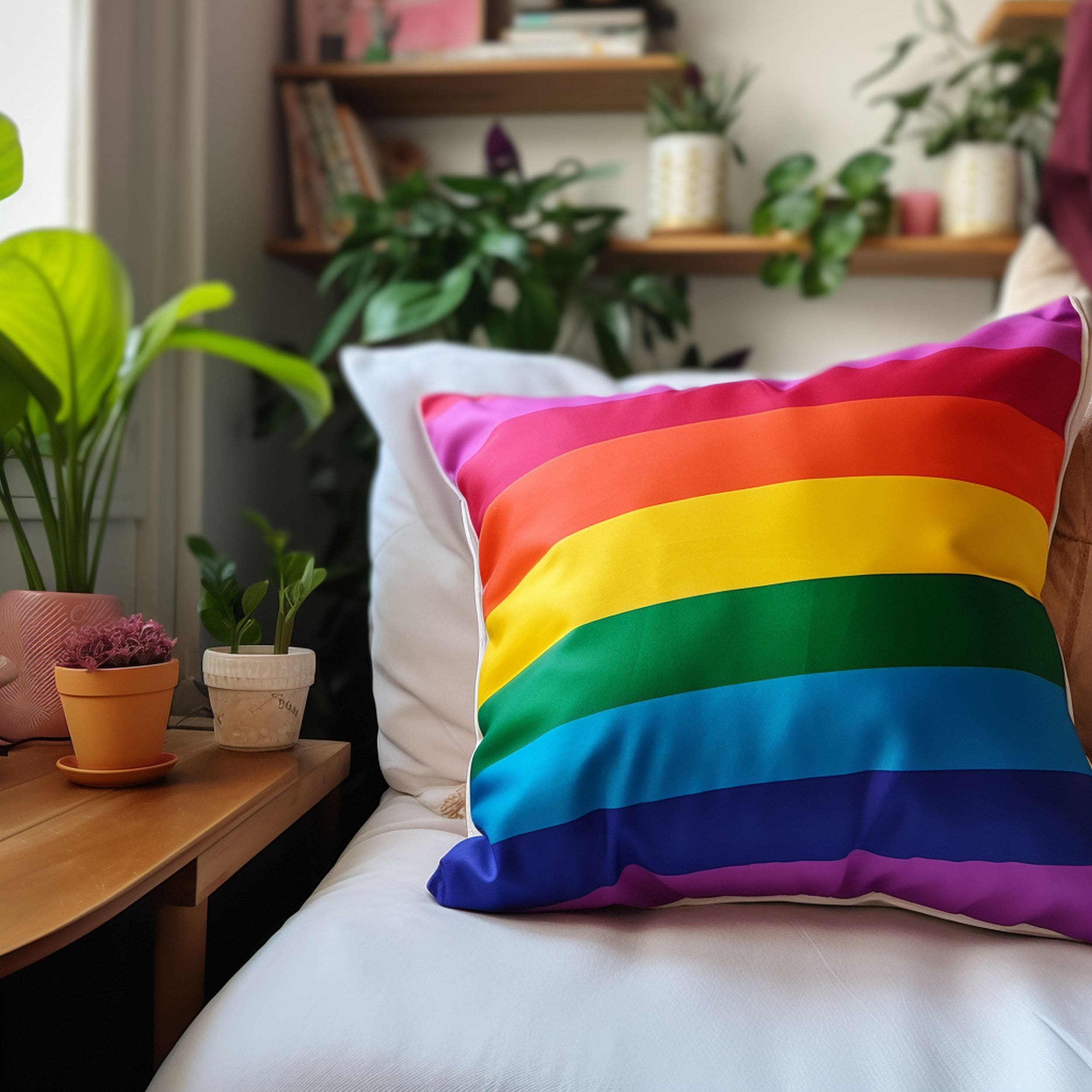 Rainbow Throw Pillow Cover