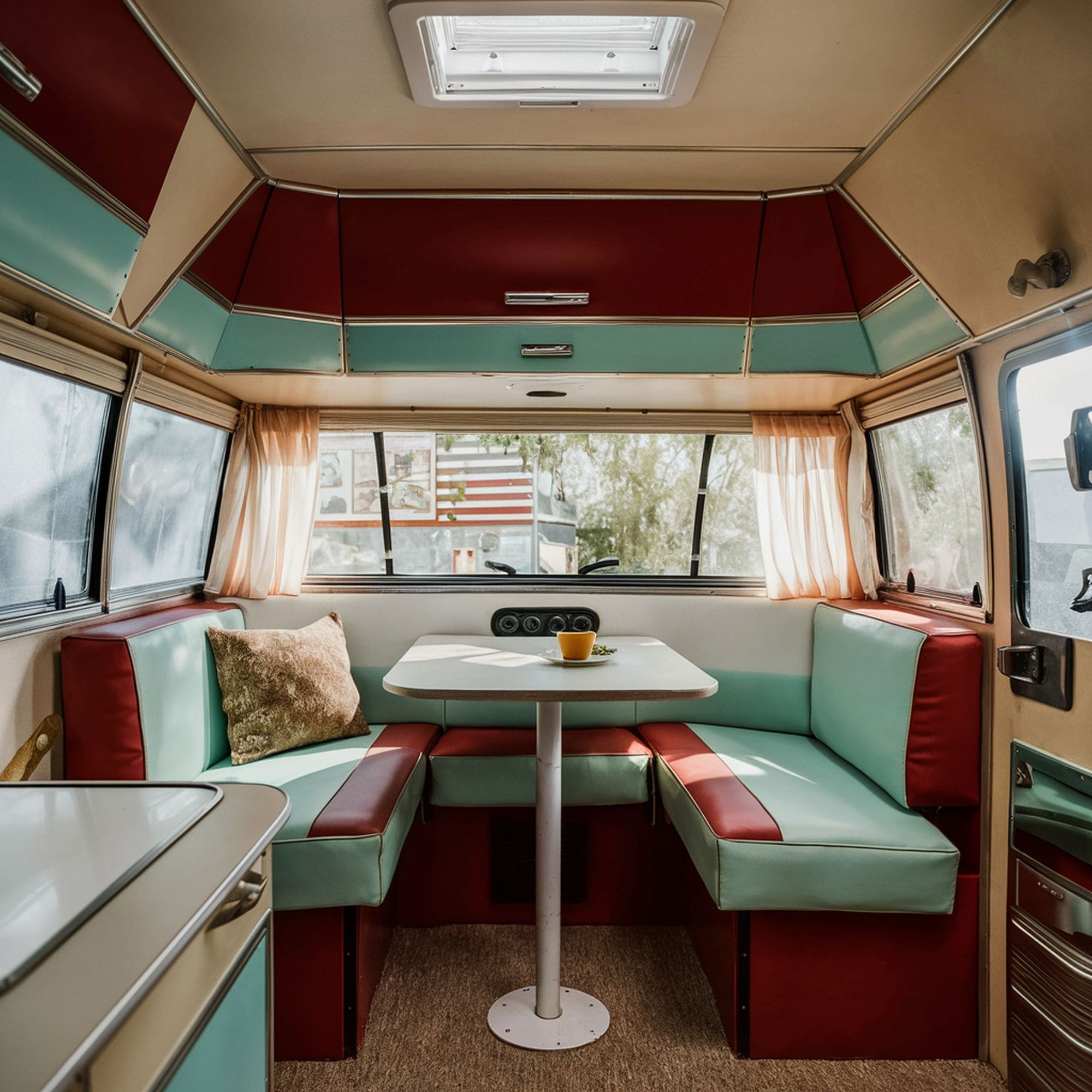 Retro Red RV Interior