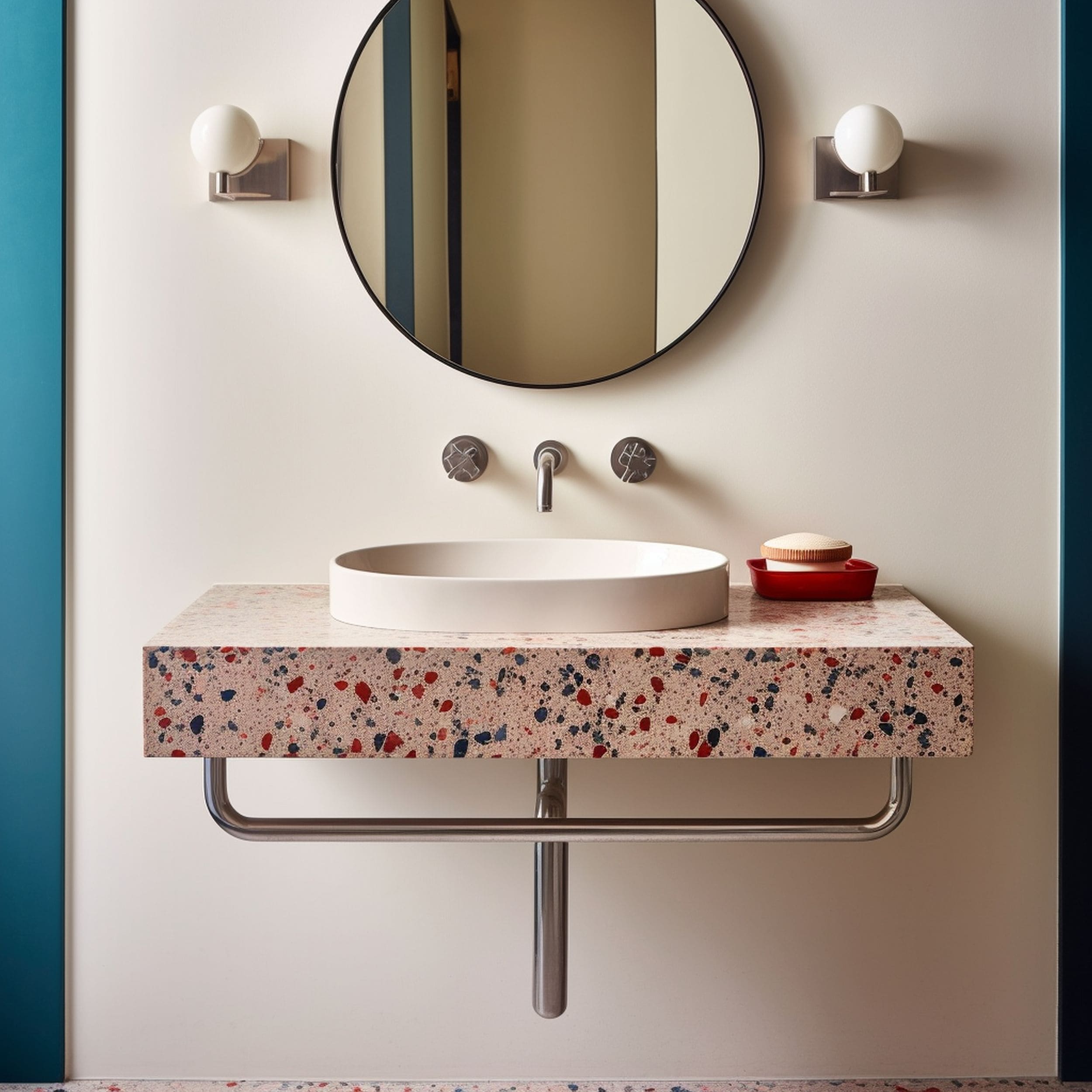 Art Deco Style Terrazzo Bathroom Sink