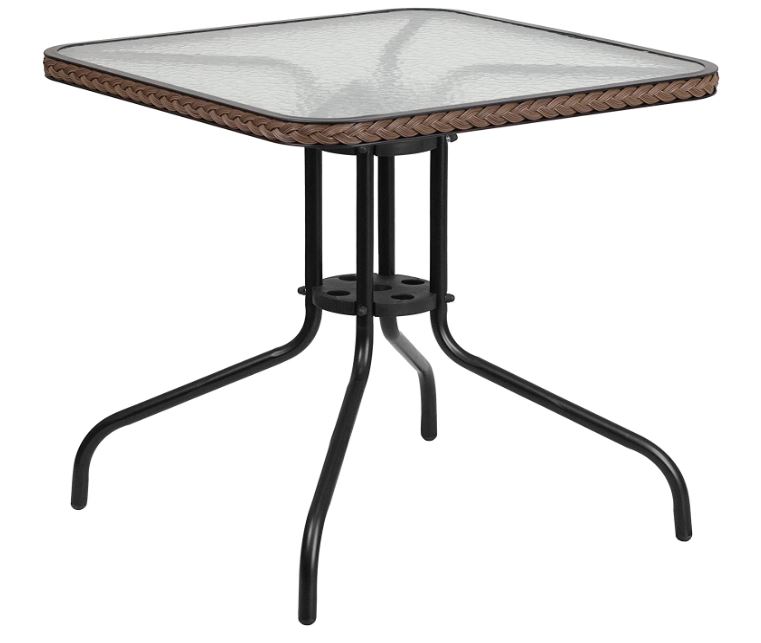 Square Tempered Glass Patio Table