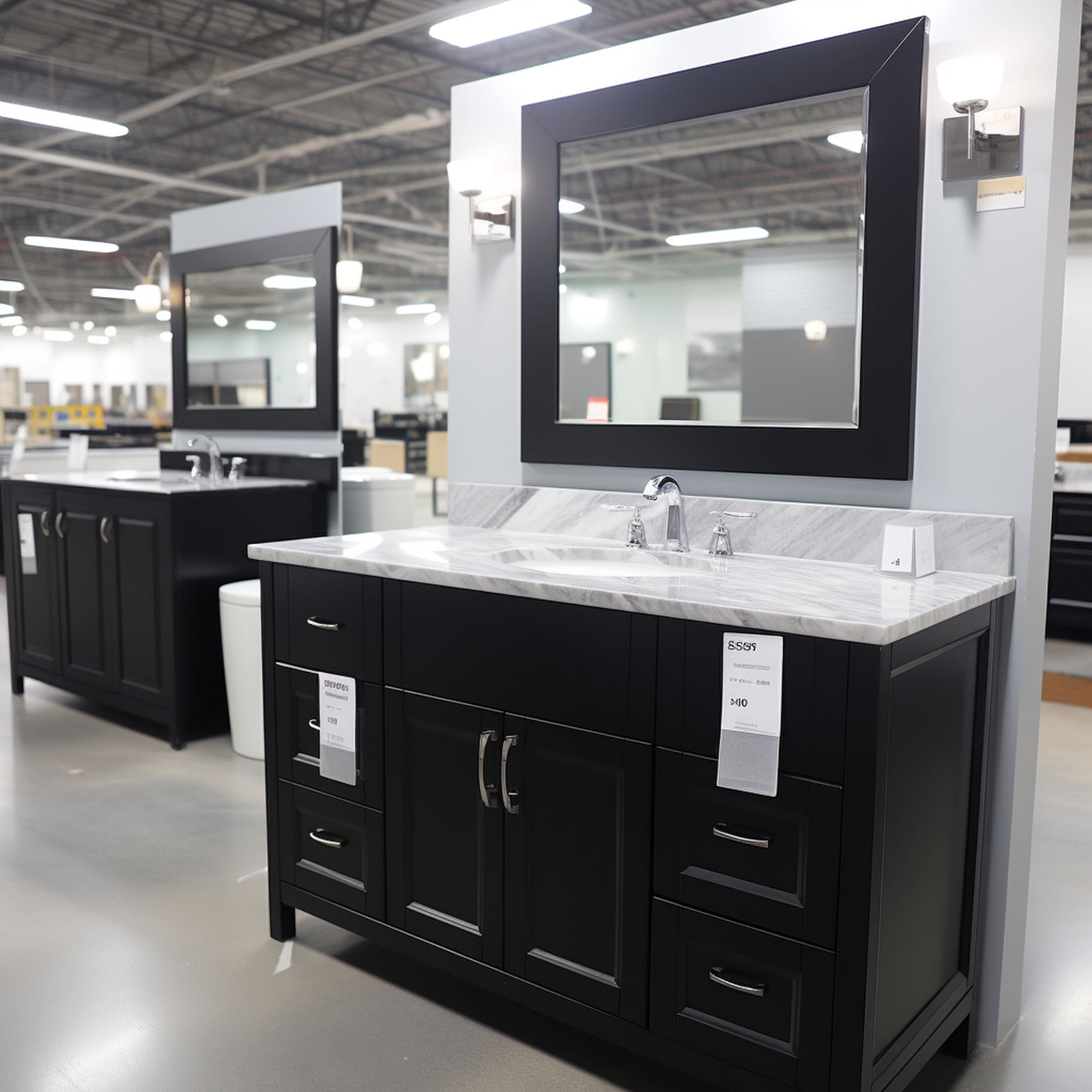 Bathroom Vanity Section at Home Improvement Store