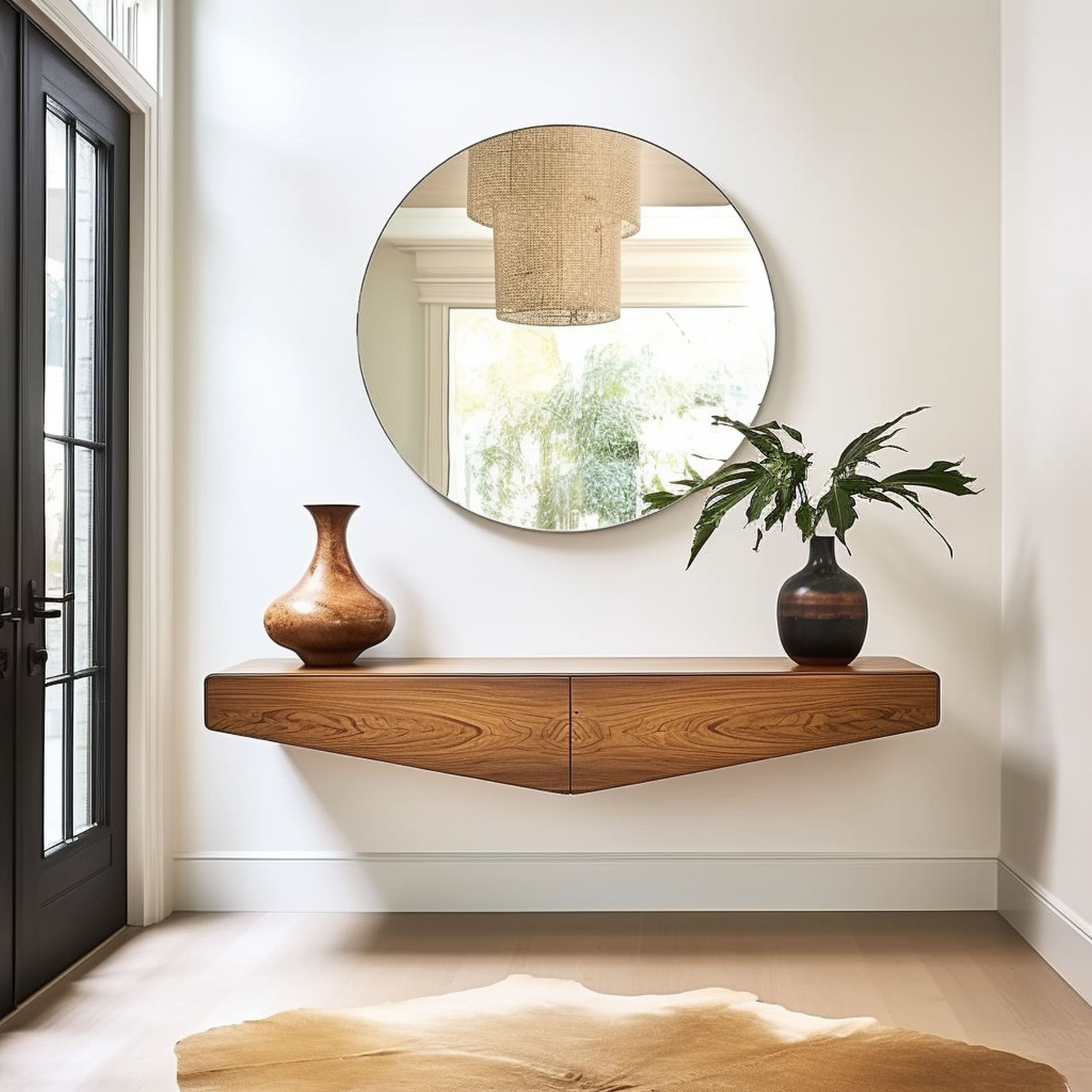 Floating Console Table in the Entryway